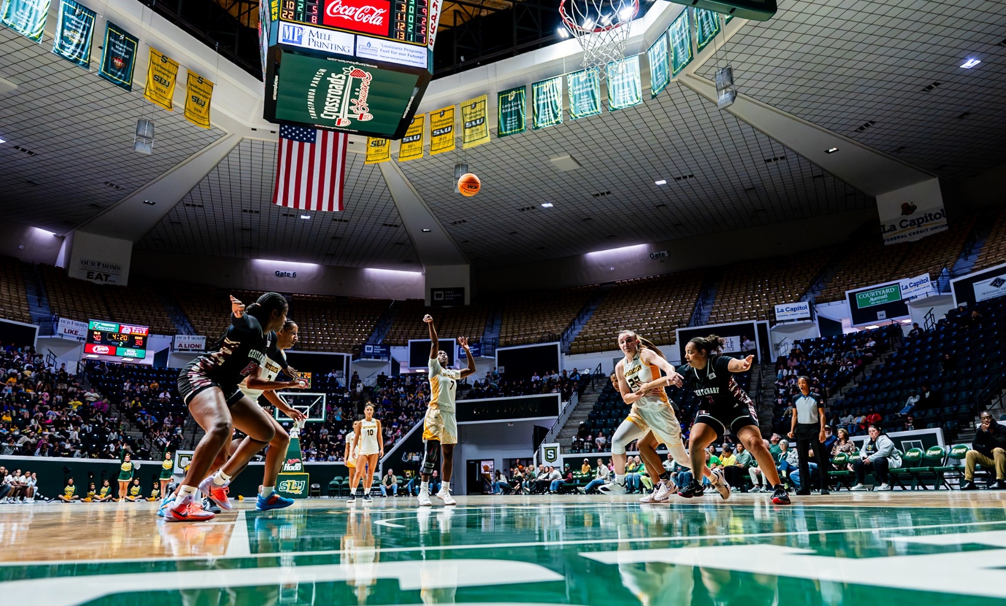 Aliyah Collins shoots a free throw in the University Center