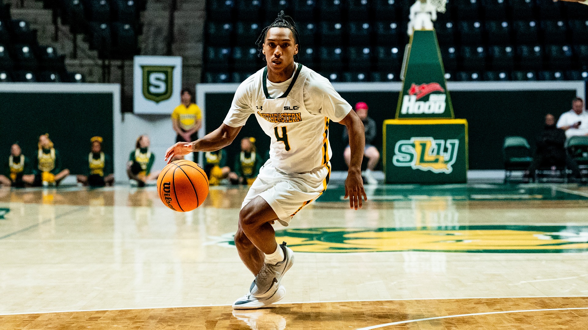 C.J. Booker drives to the hoop versus Northwestern State Dec. 7, 2025