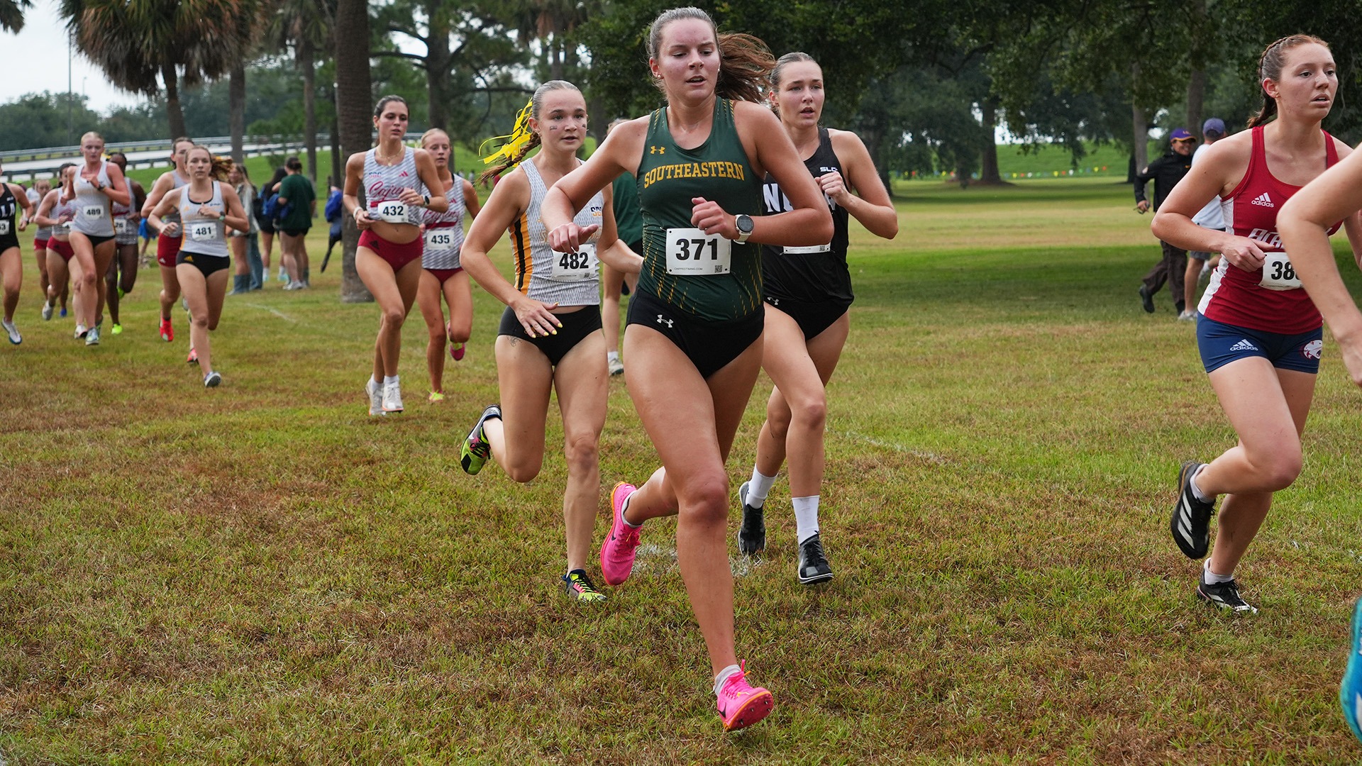 Ava Pitarro runs with the field at the Battle for New Orleans cross country meet 8/29/25