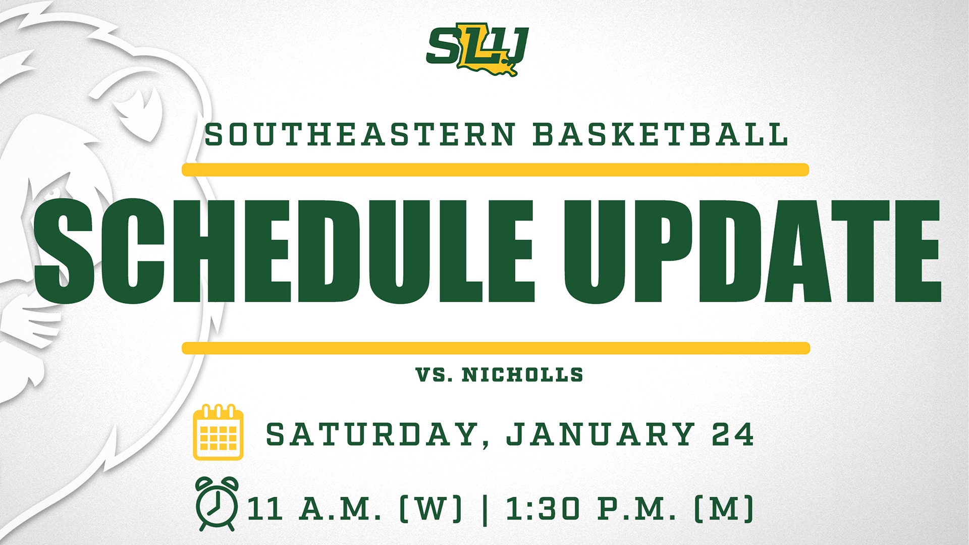 Men's and Women's Basketball Schedule Updated (1/24/26)
