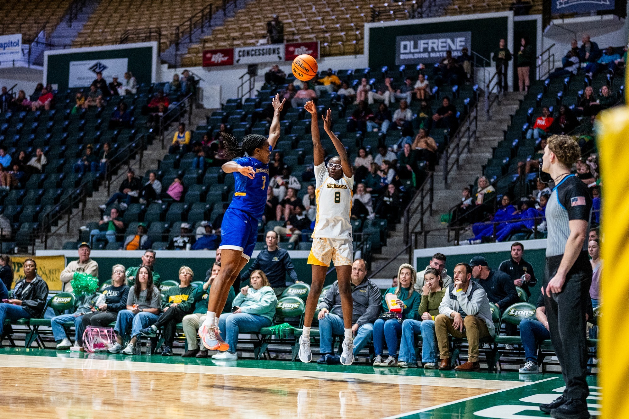 Fatime Seck shoots a corner 3 in the University Center