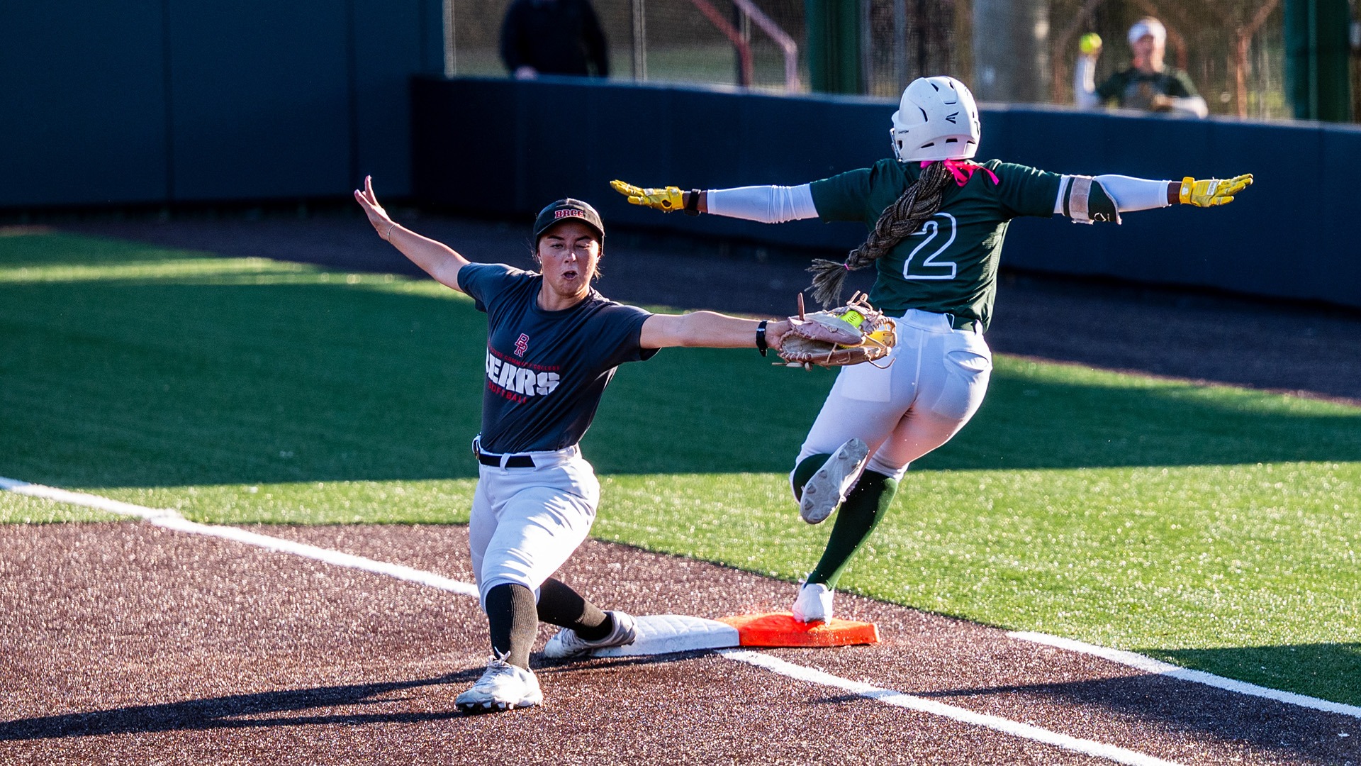 Kai Goodman beats out an infield single versus BRCC Oct. 23, 2026