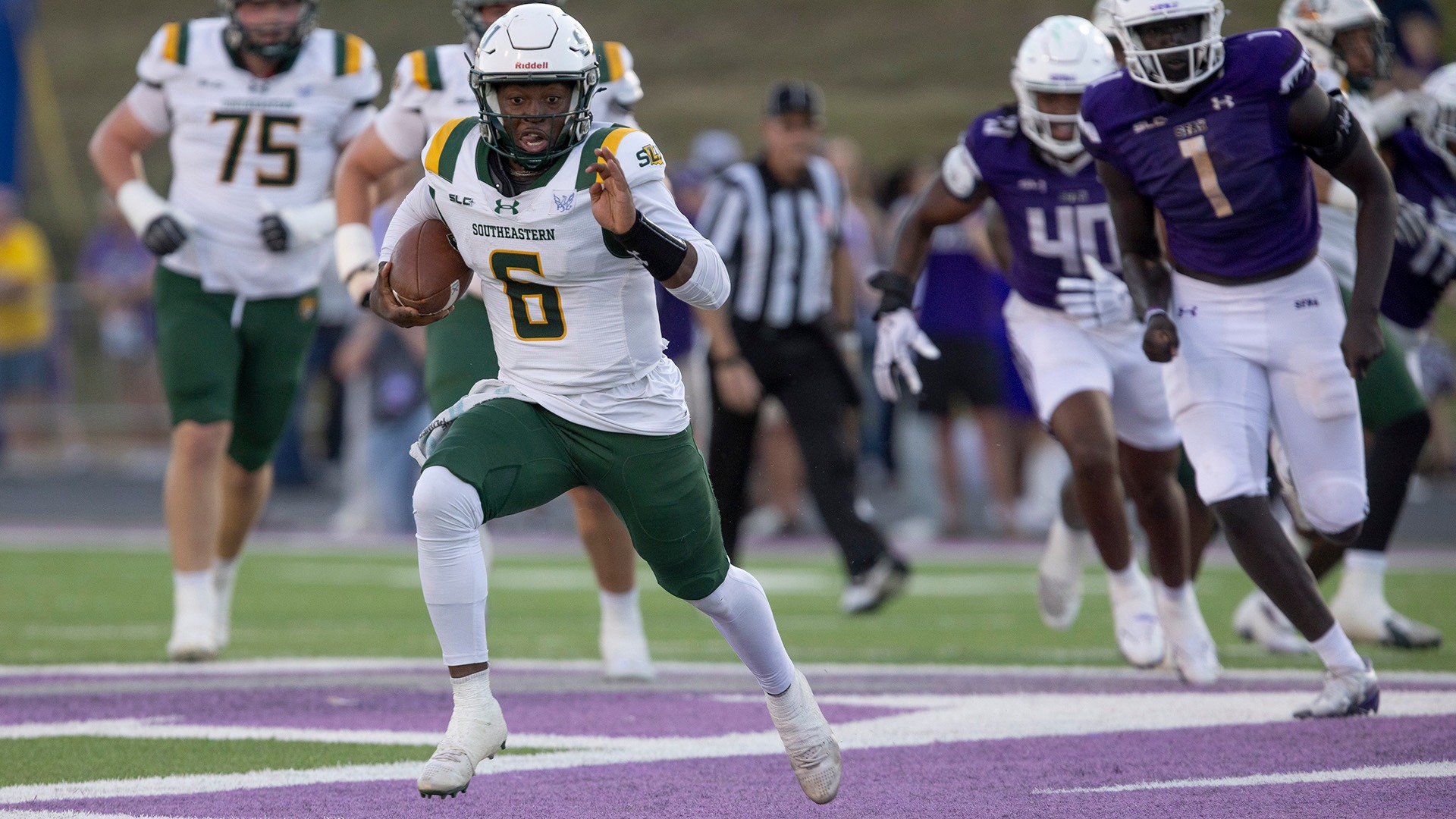 Kyle Lowe breaks free on a run at SFA Oct. 24, 2026