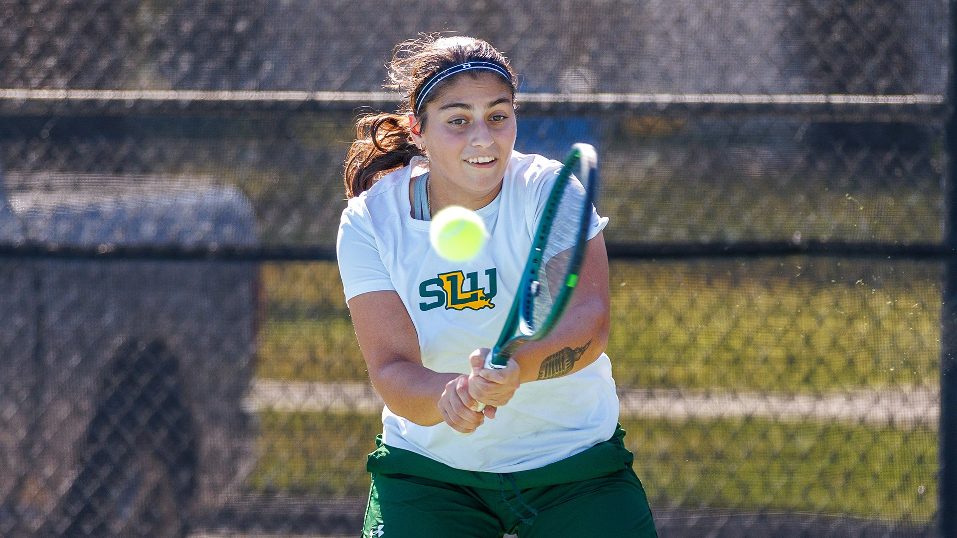 Mariam Makashvili eyes down a shot at the SLC Individual Championships Oct. 23, 2026