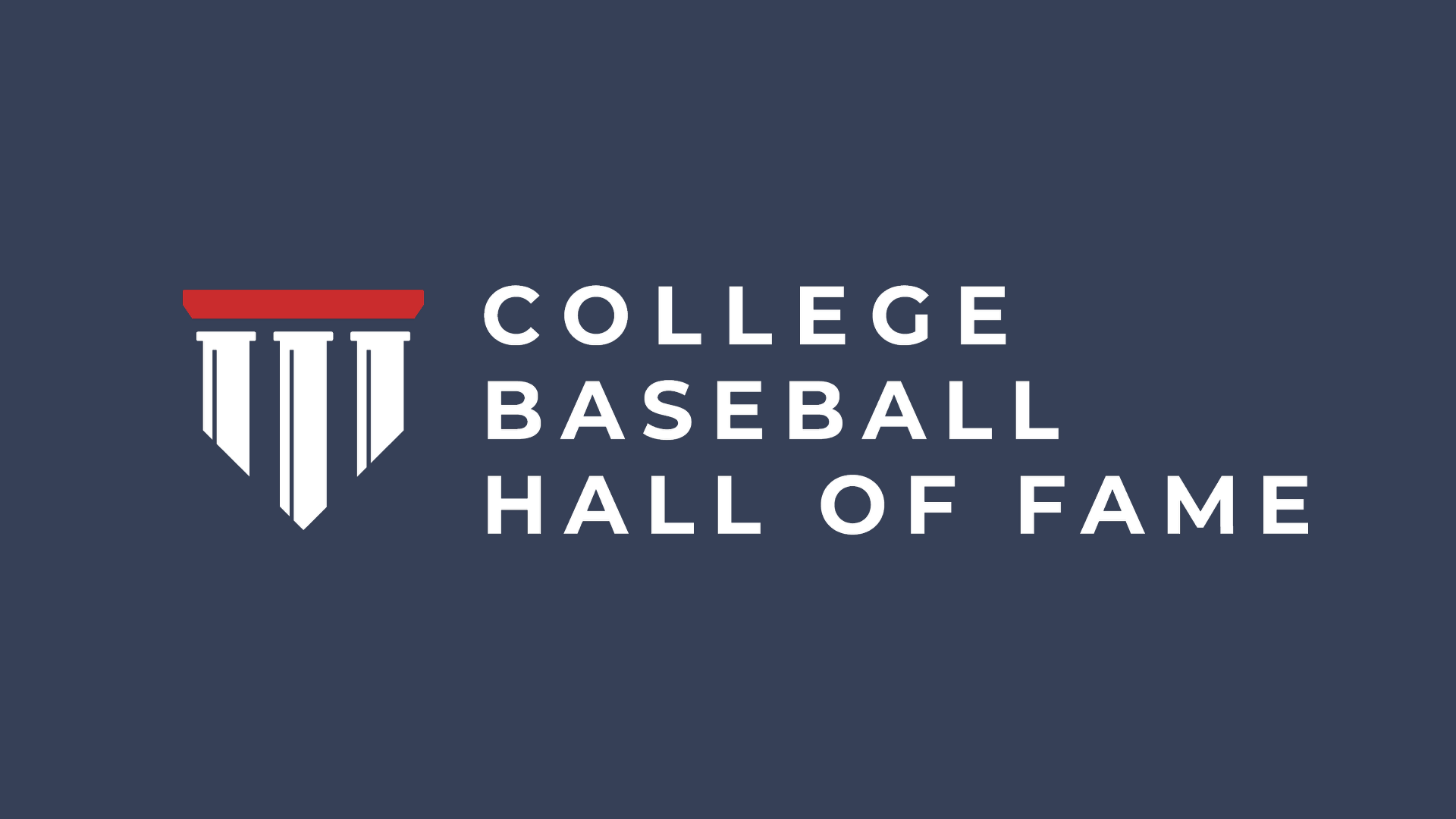 College Baseball Hall of Fame logo on a dark blue background