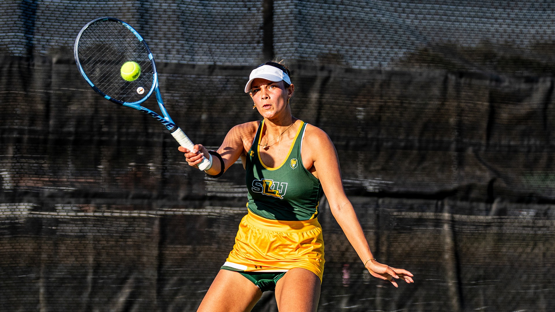 Bente Bierma hits a shot versus Southern Feb. 8. 2026
