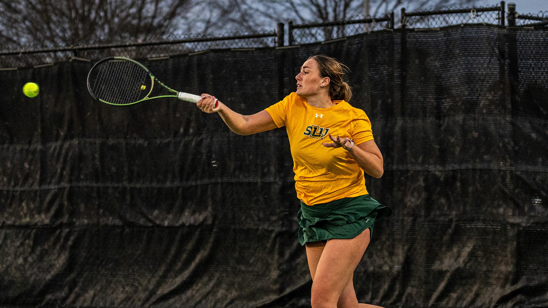 Anicka Panchartek swings at a shot versus Copiah-Lincoln Community College Feb. 10, 2026