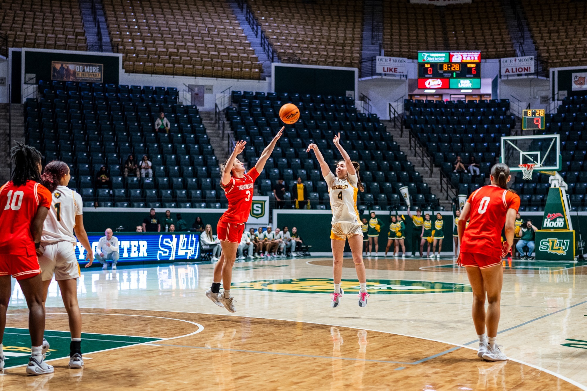 Mia Ramos shoots a three-pointer in the University Center