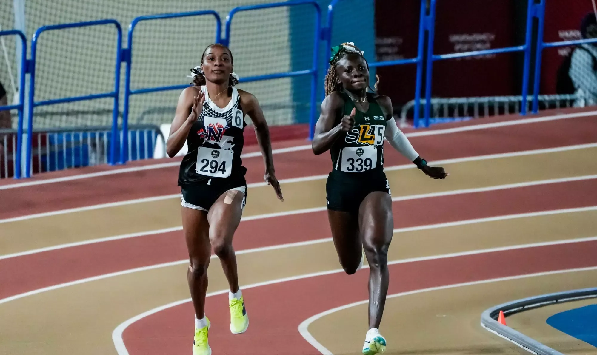 Onyah Favour sprints at the Birmingham CrossPlex