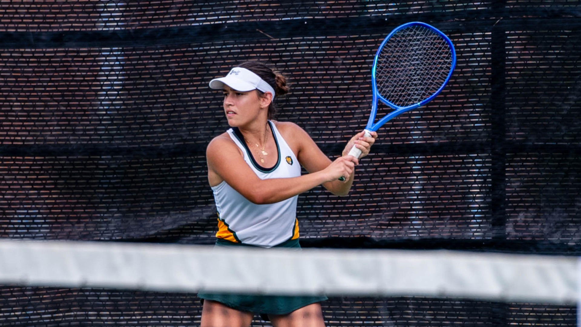 Adriana Tirado lines up a backhand versus Chattanooga Feb. 21, 2026