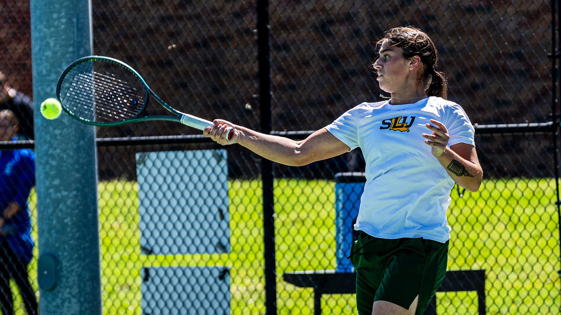 Mariam Makashvili hits a forehand at Texas A&M-Corpus Christi March 13, 2026