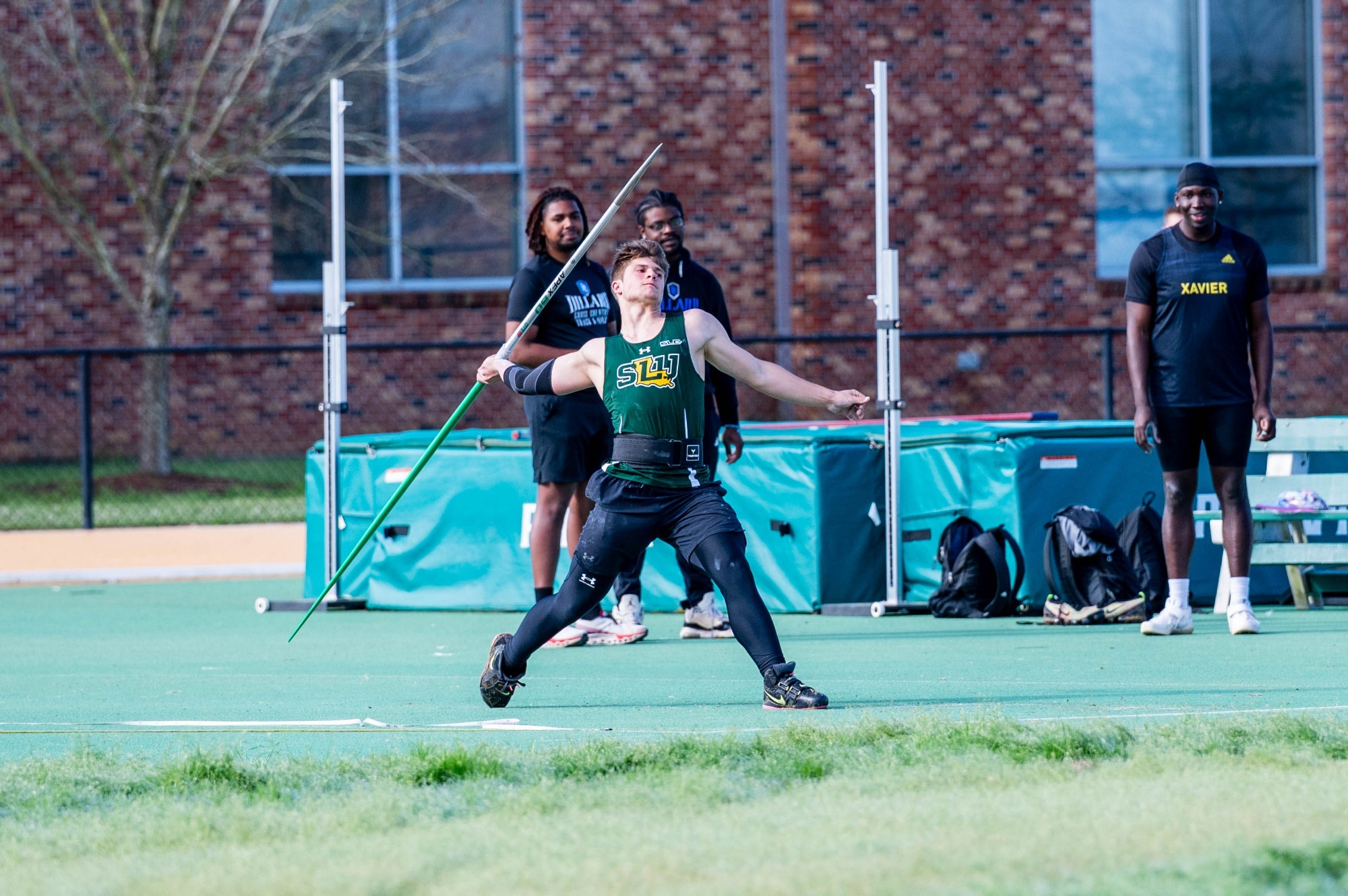 Christian Diggs throws the javelin at the Andy Thiel Season Opener