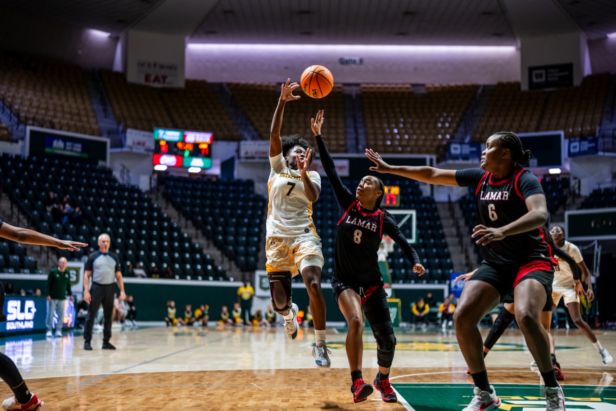 Aliyah Collins attempts a jumper in the University Center