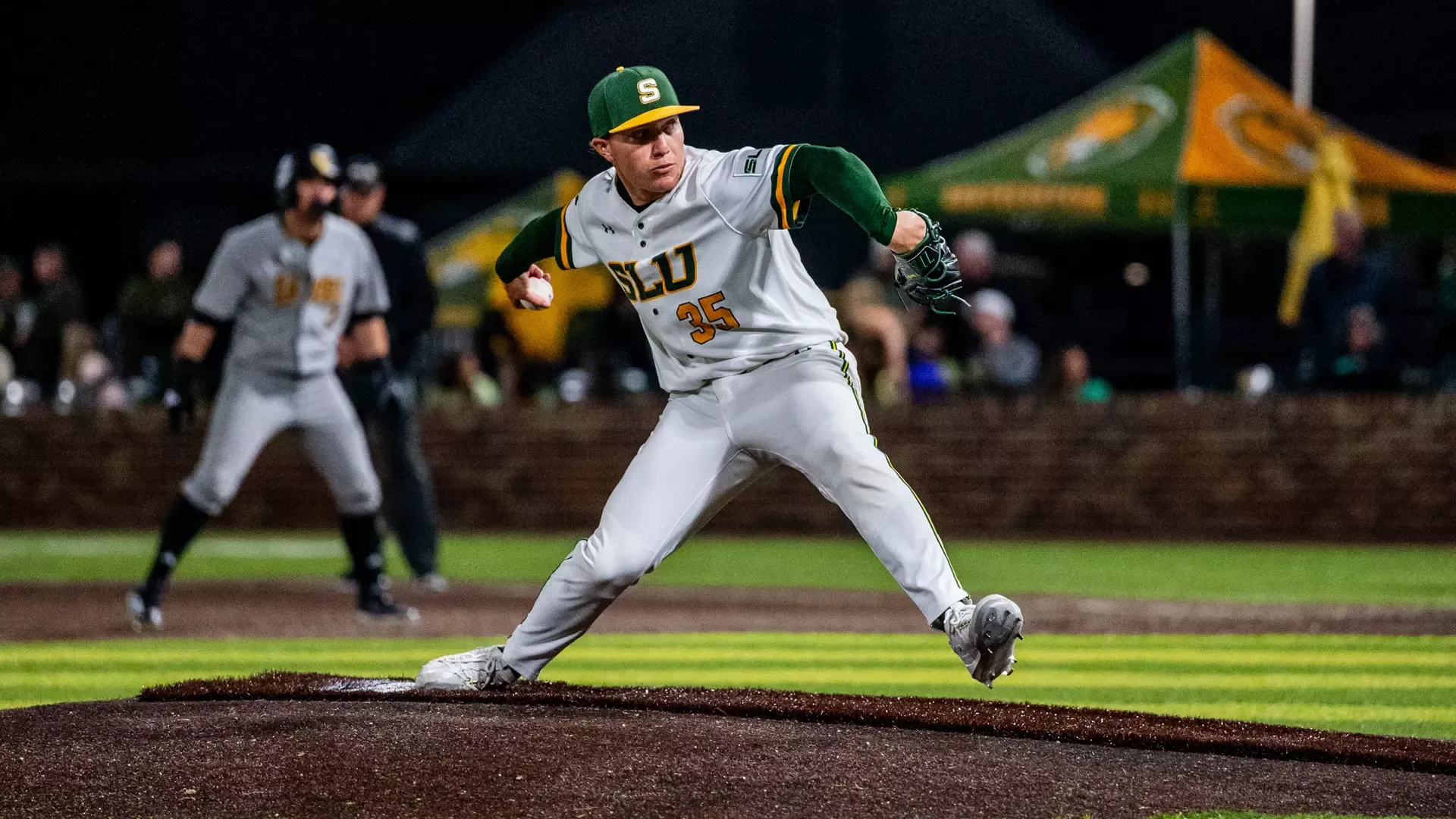 Dalton Gray delivers a pitch to the plate.