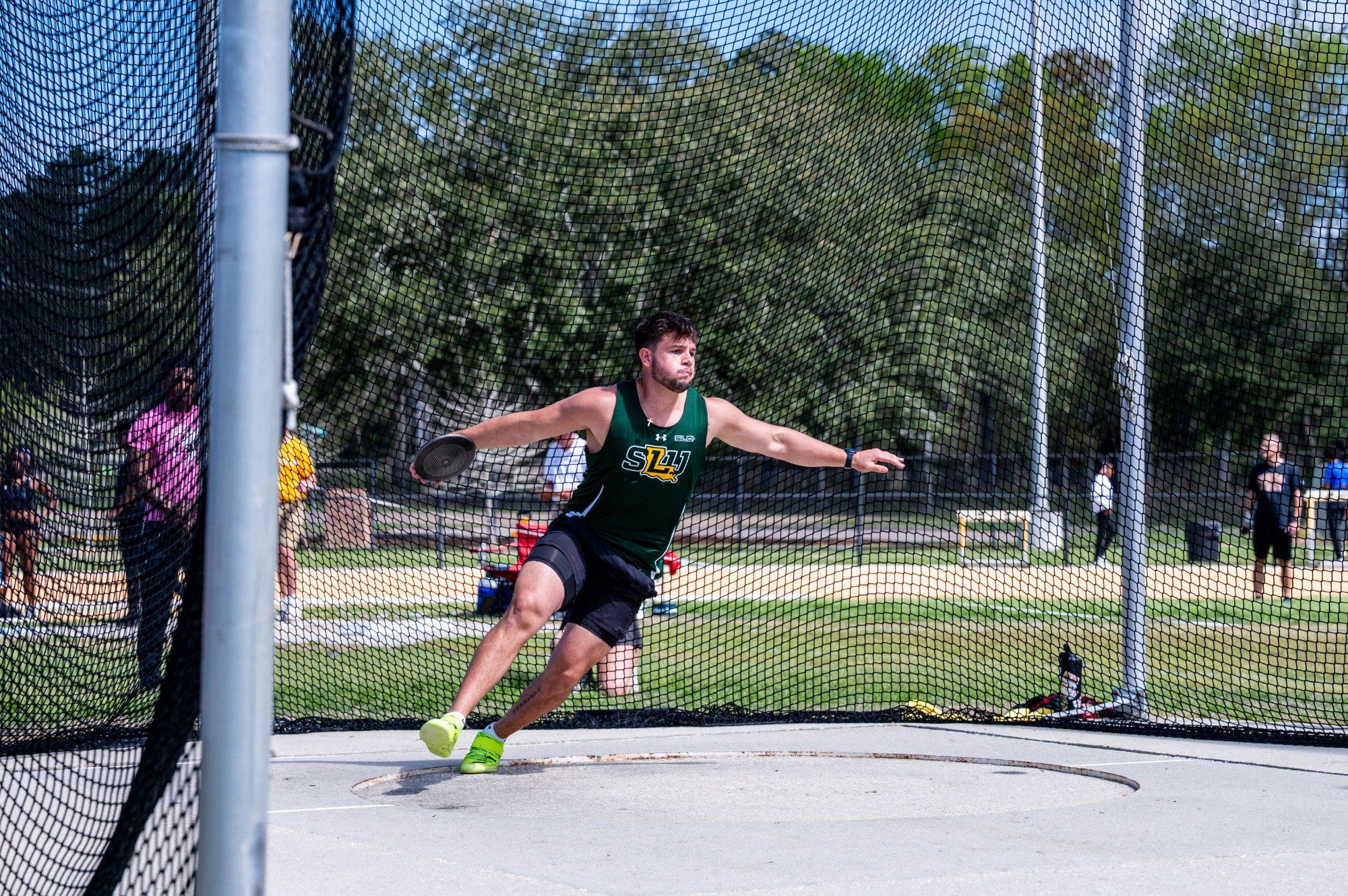 Micah Miller throws the discus at The Andy Thiel Season Opener