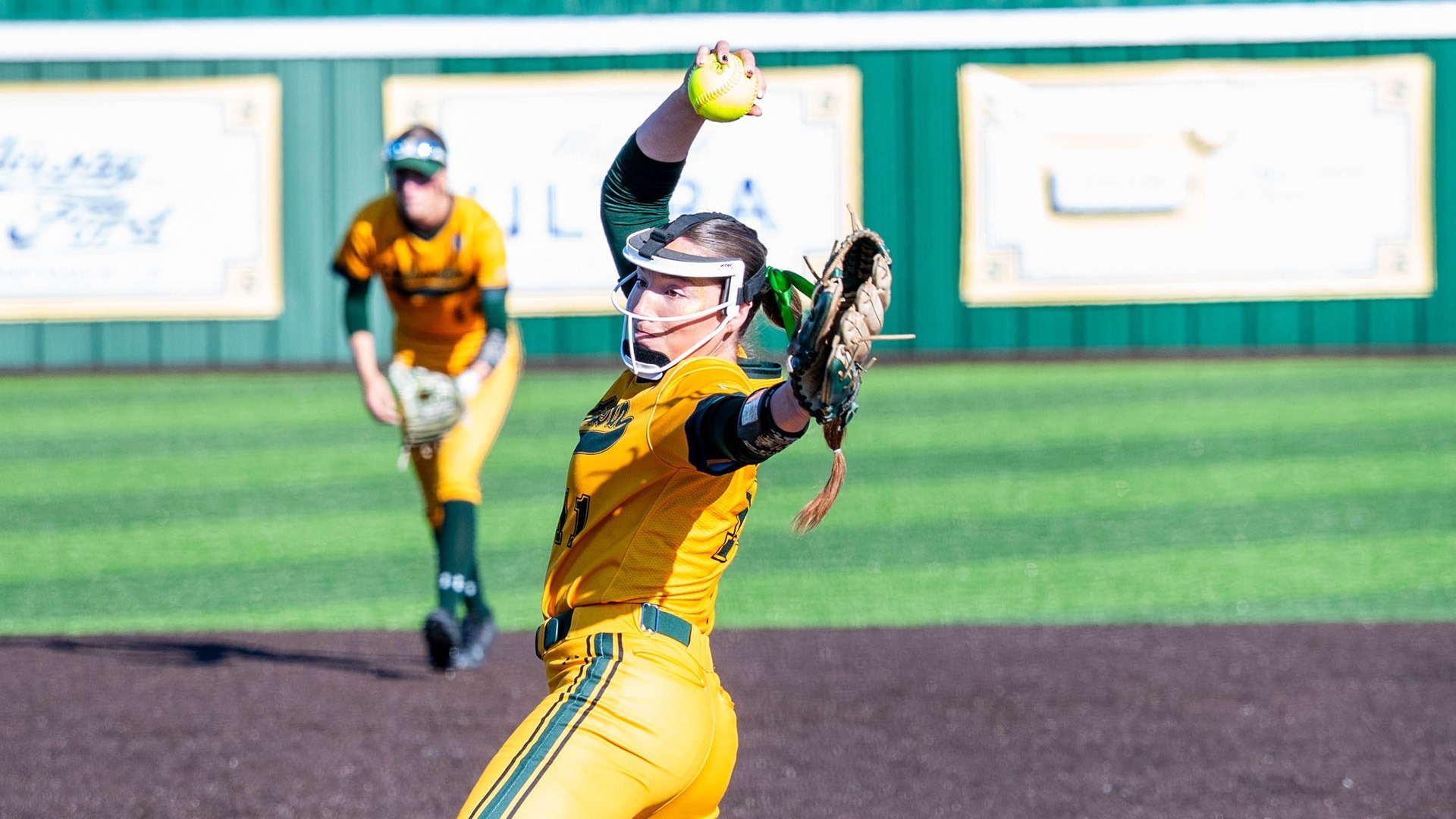 Hallie Burns fires a pitch versus Northwestern State March 20, 2026
