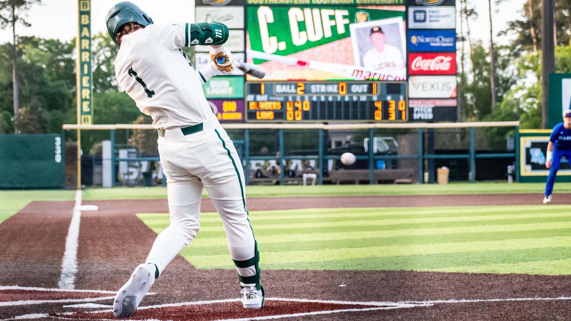 Connor Cuff hits the ball the other way.