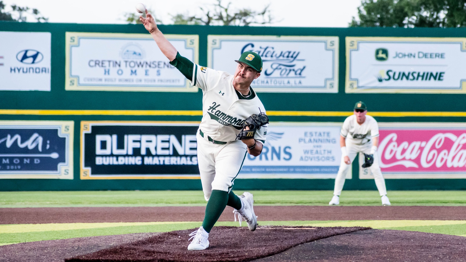 Levi Shaffer delivers a pitch to the plate.