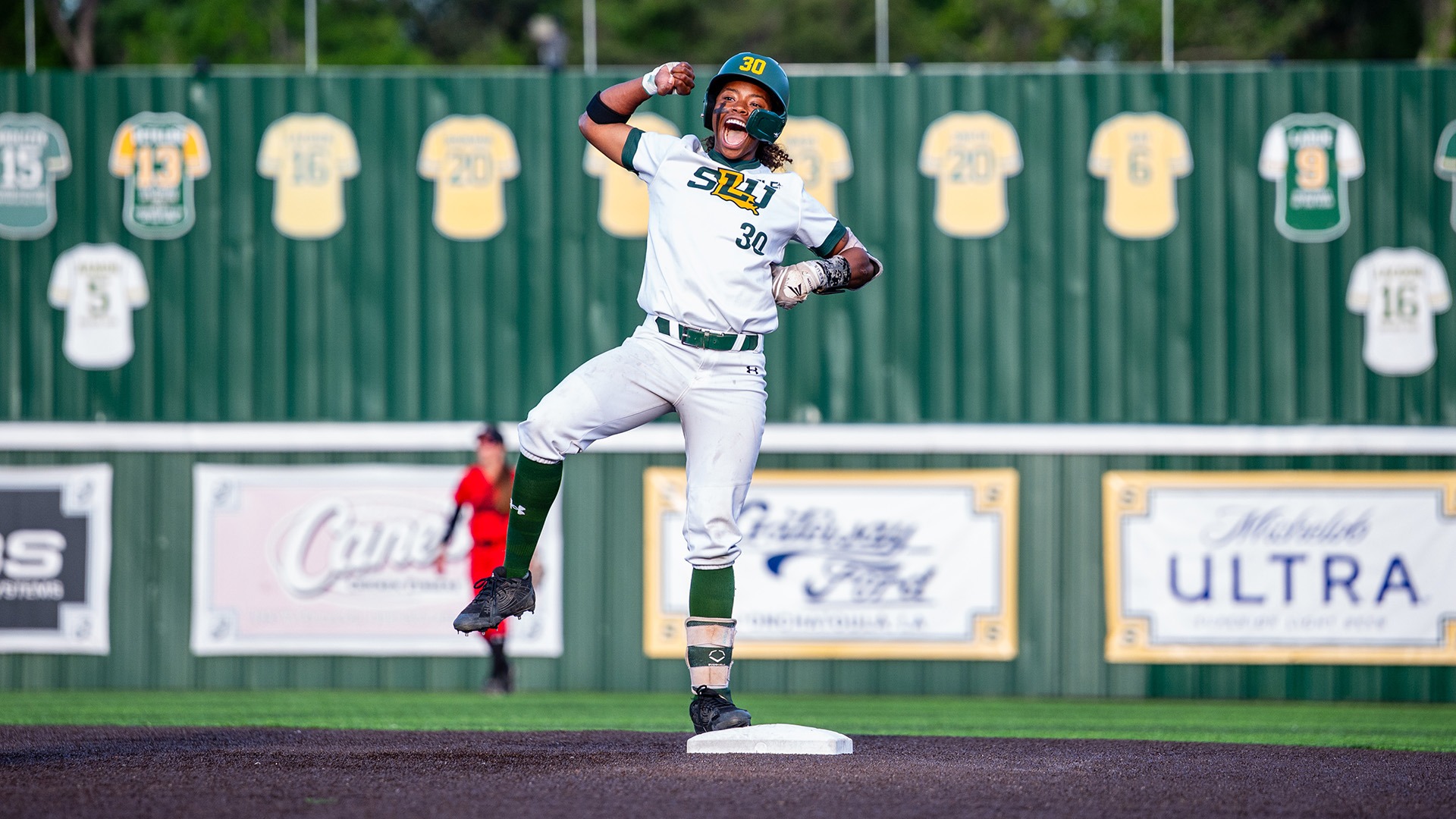 Ka'Lyn Watson celebrates a double versus Lamar April 10, 2026