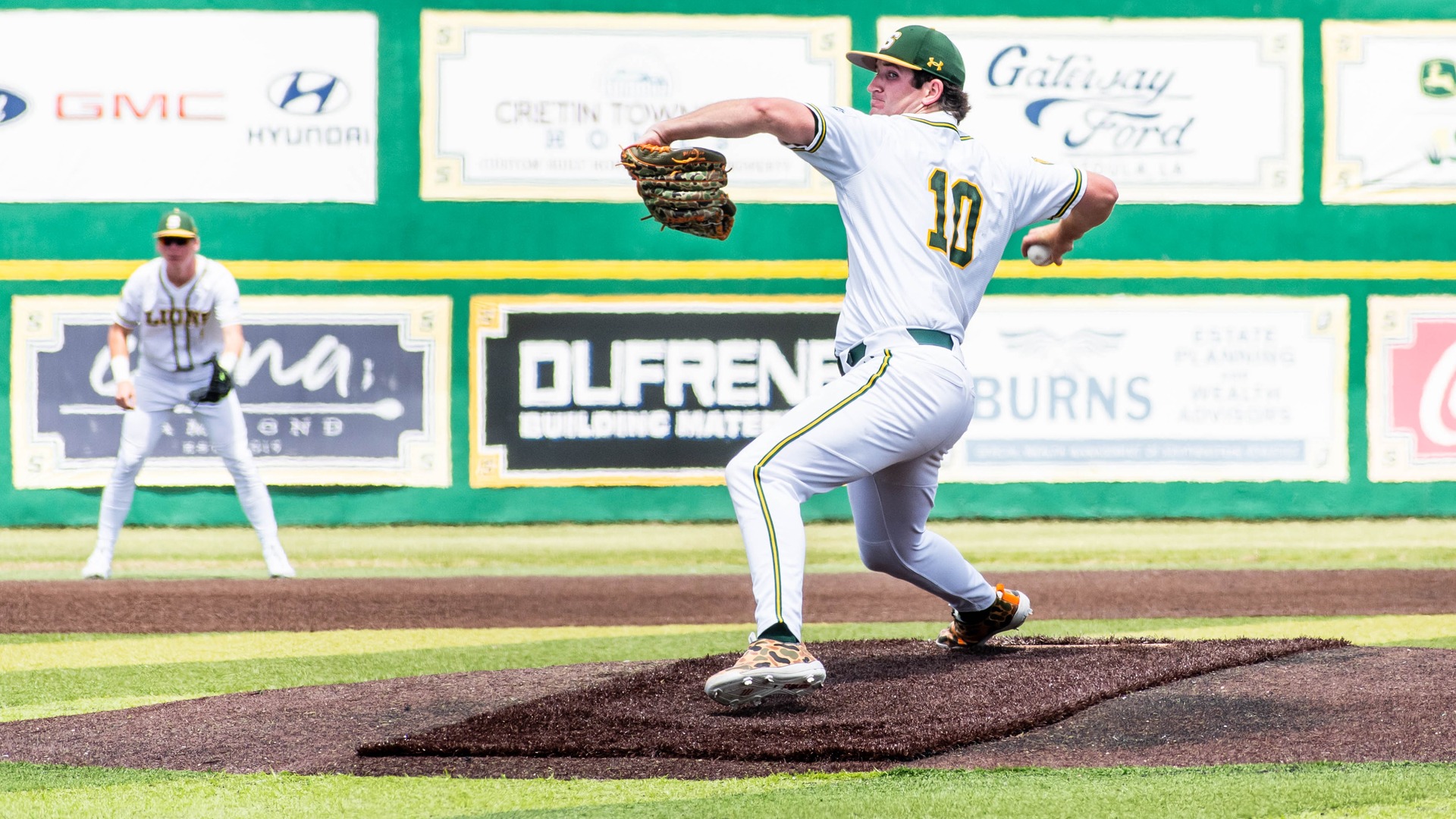 Blake Lobell fires a pitch to the plate.