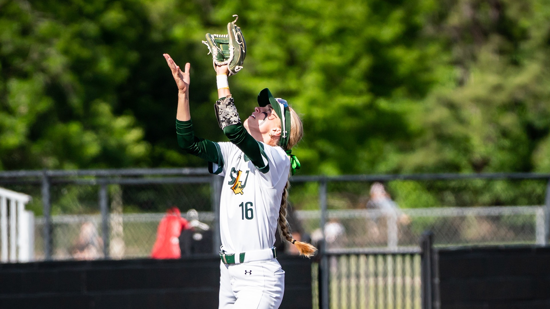 Chloe Magee settles under a pop up versus Lamar April 10, 2026