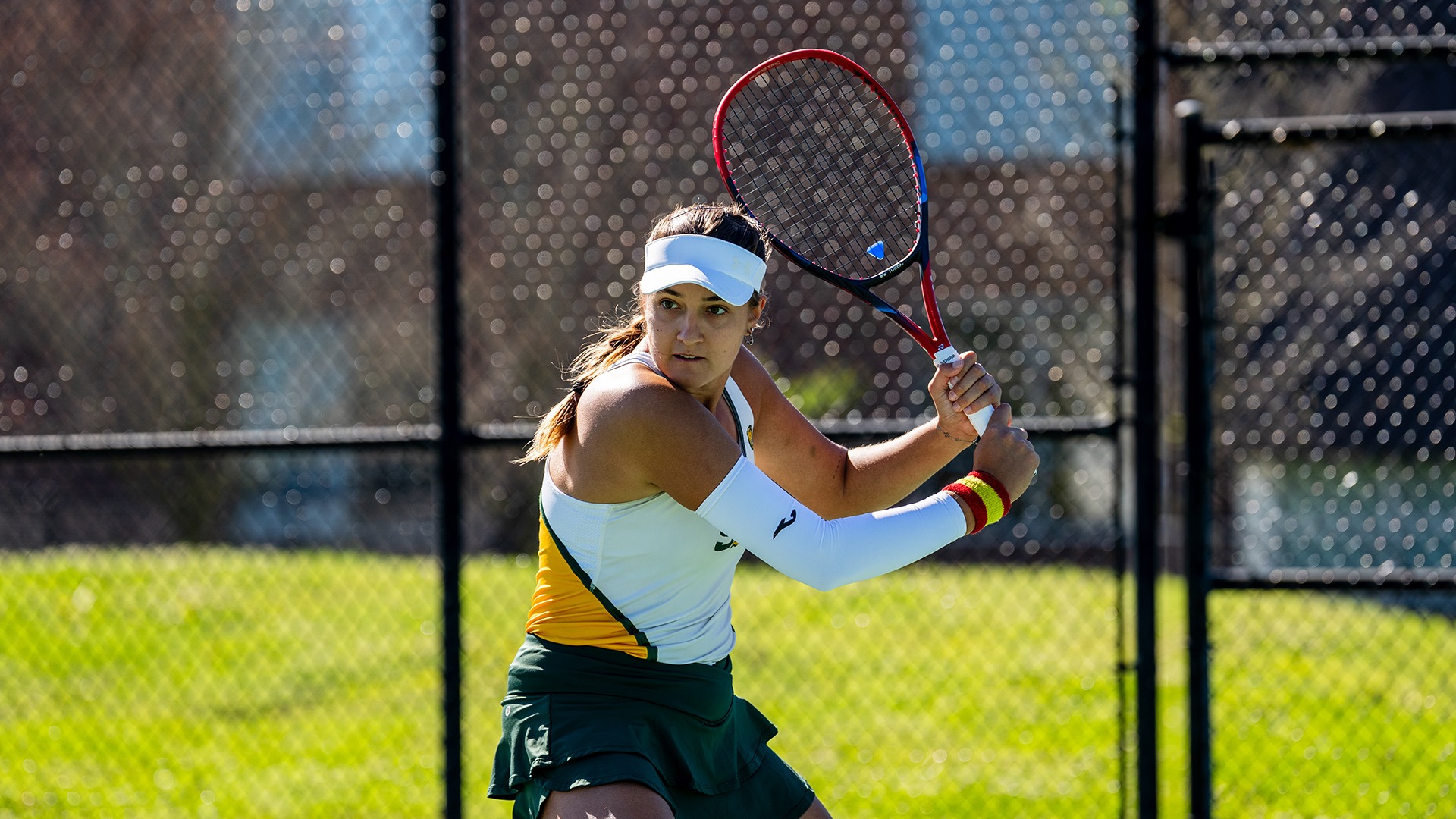 Taisia Bolsova hits a backhand versus Texas A&M-Corpus Christi March 13, 2026