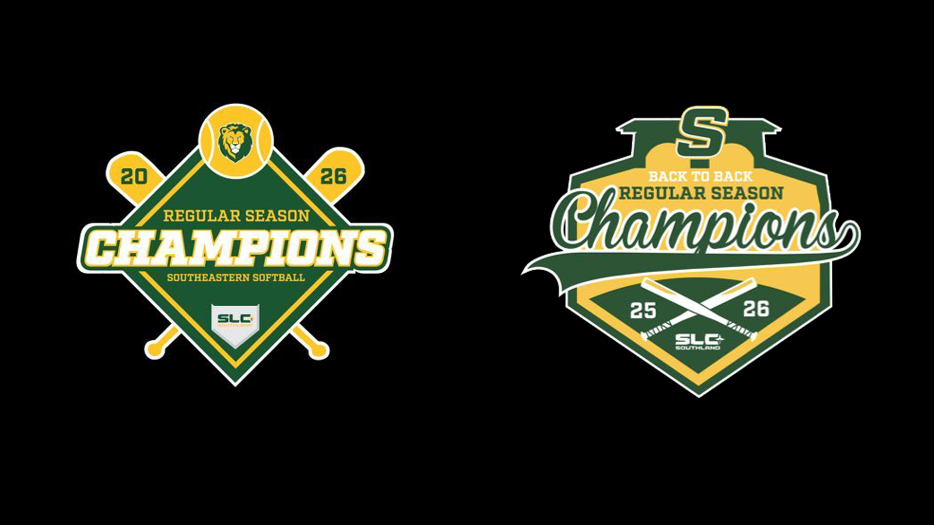 2026 Southland Conference Regular-Season Champion Softball and Baseball logos