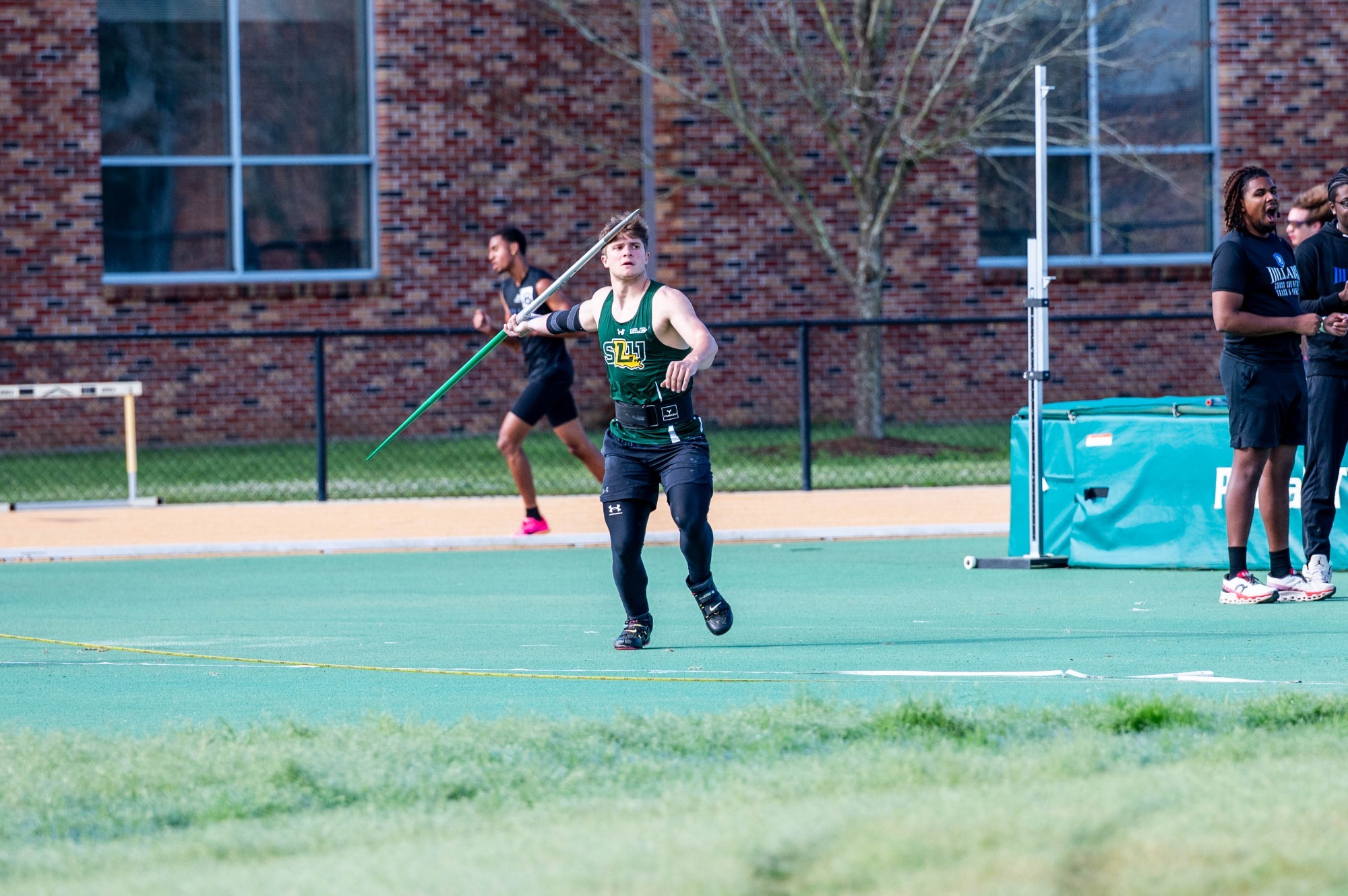Christian Diggs prepares to throw the javelin at Southeastern Track Complex