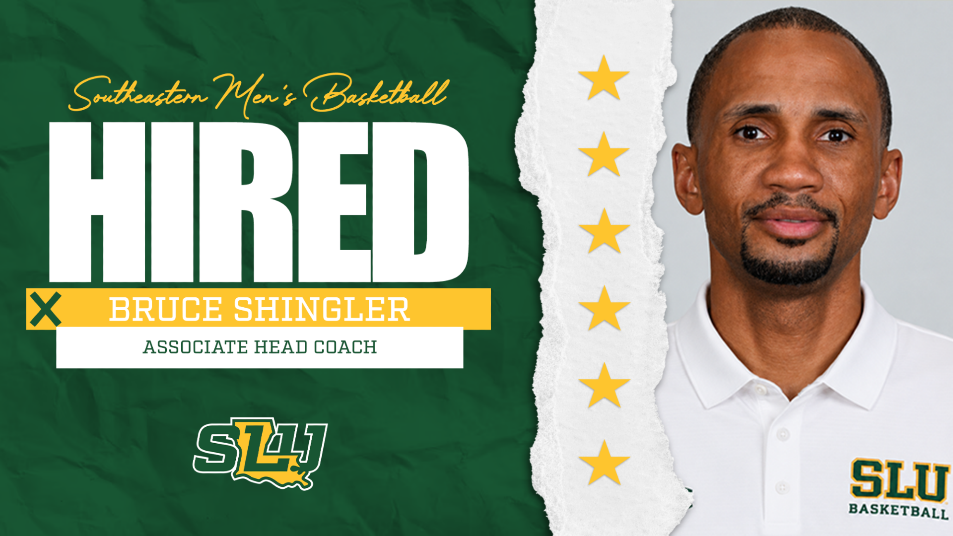 Men's Basketball hires associate head coach Bruce Shingler to 2026-27 coaching staff, headshot/graphic picture of Shingler