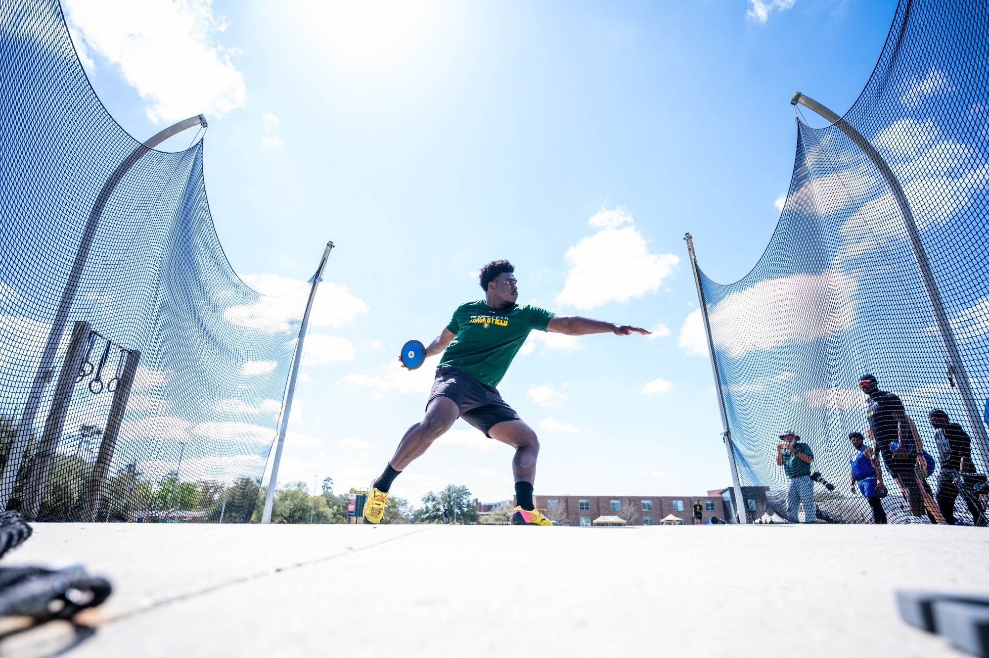 Josh-Ty Brown throws at Southeastern Track Complex