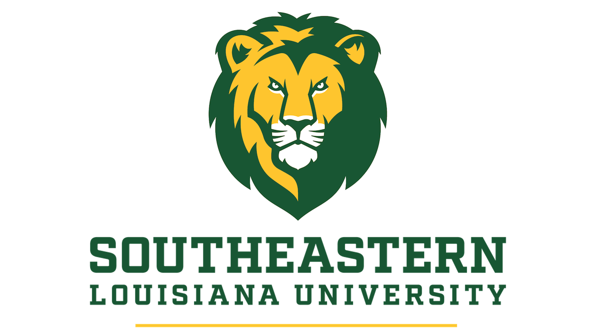 SLU lion head logo and text Southeastern Louisiana University 