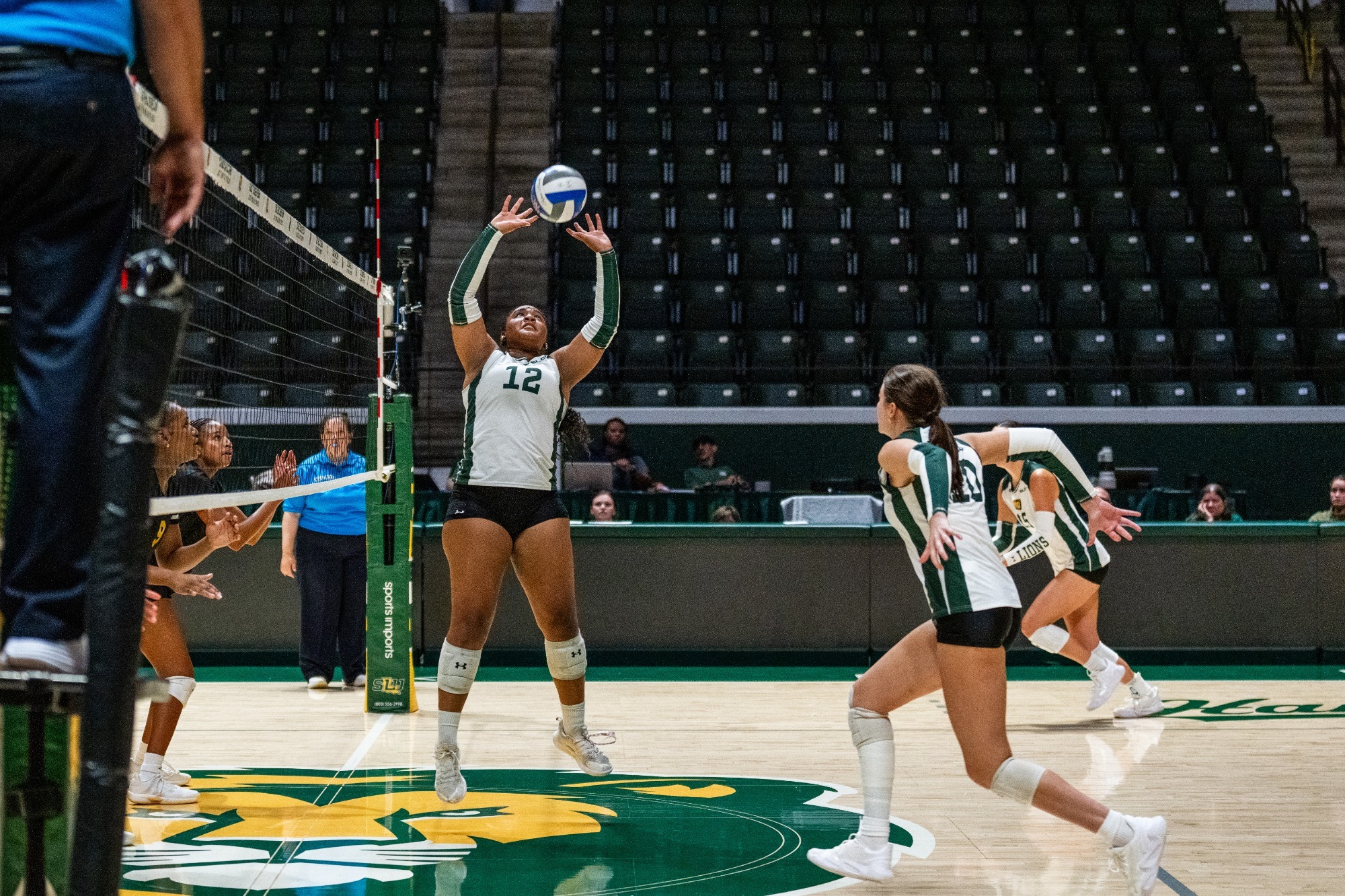 Ashley Richardson sets up a ball in the University Center