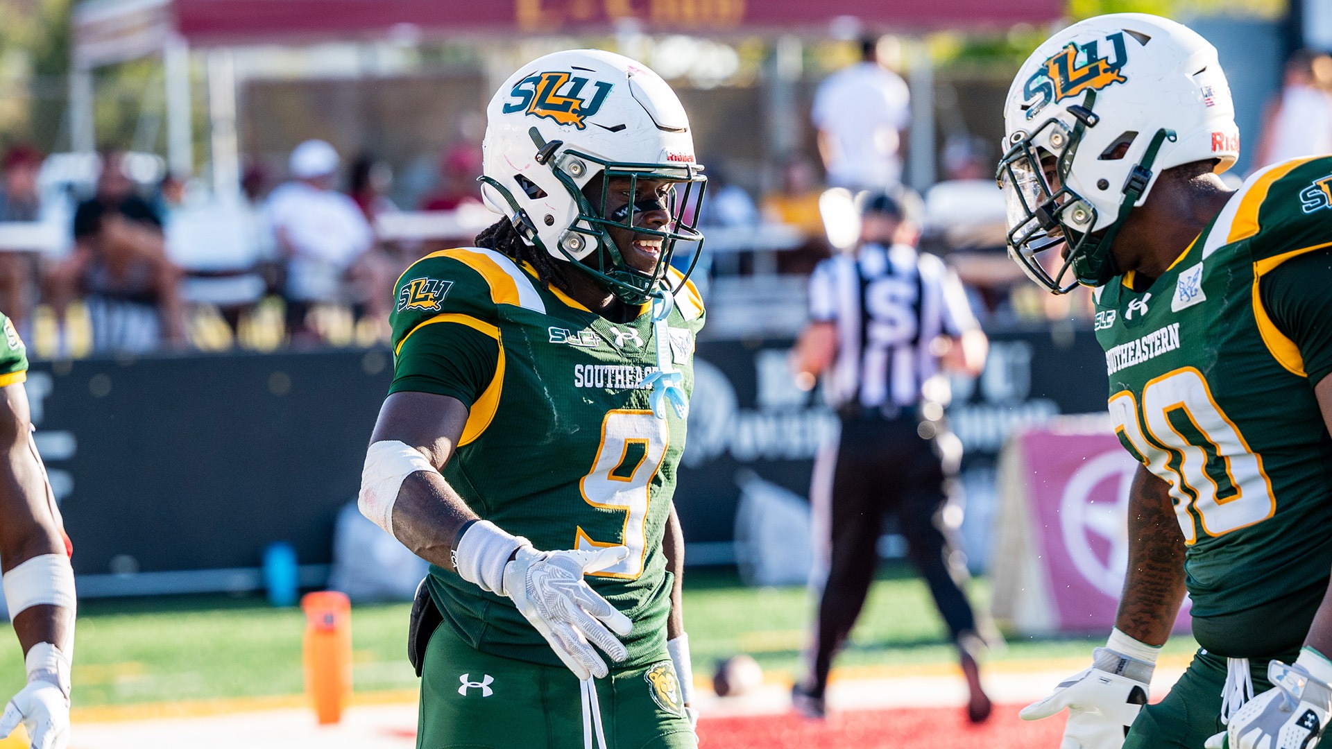 Dkhai Joseph celebrates after scoring a touchdown in a 38-35 win at ULM Sept. 19, 2026