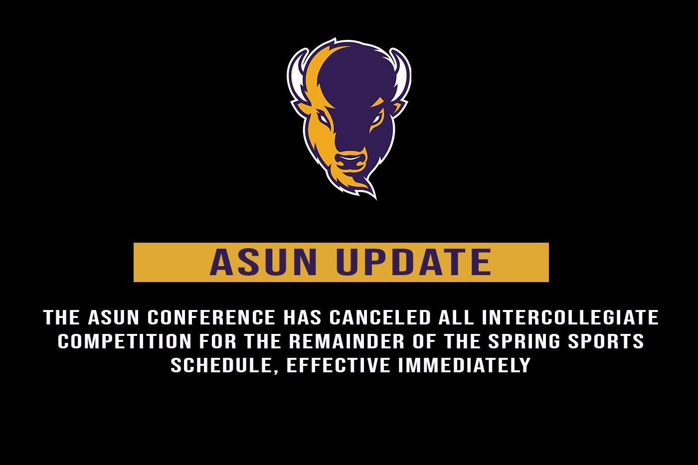 ASUN Update graphic after COVID canceles the spring