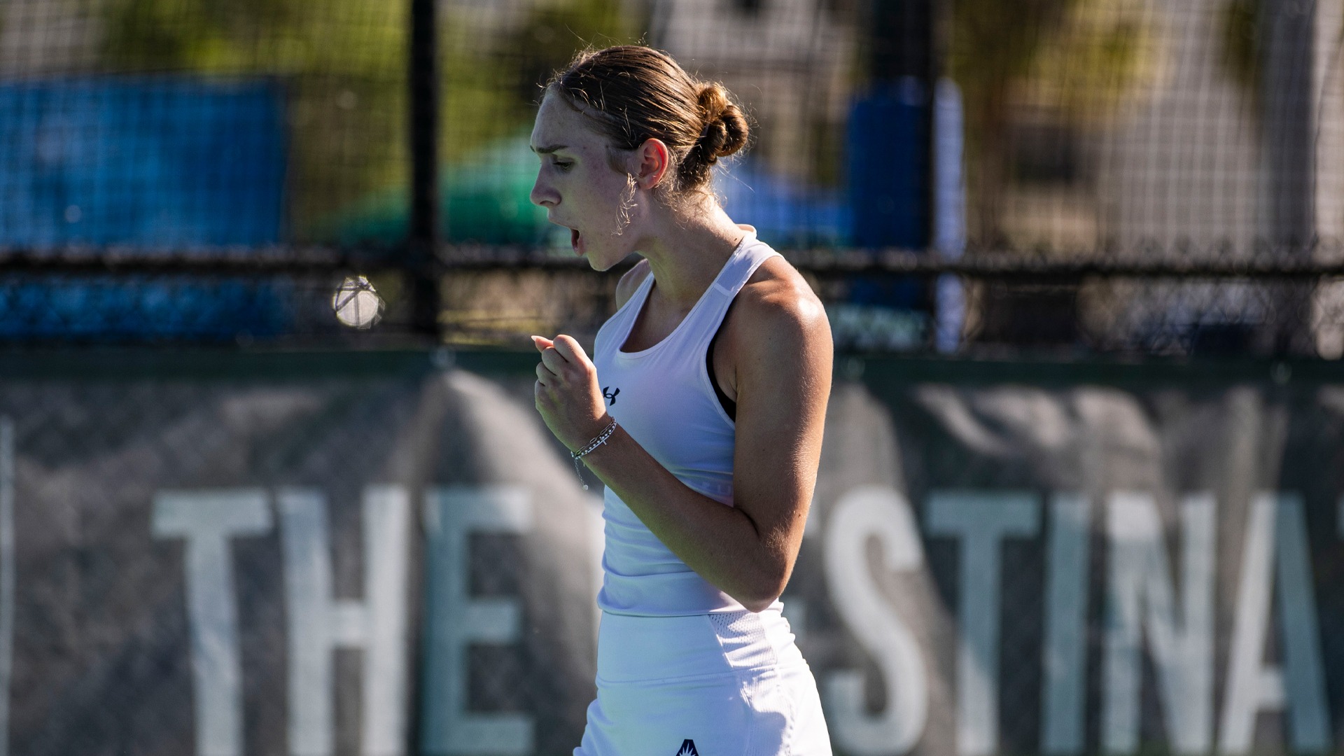 Masha celebrating a game