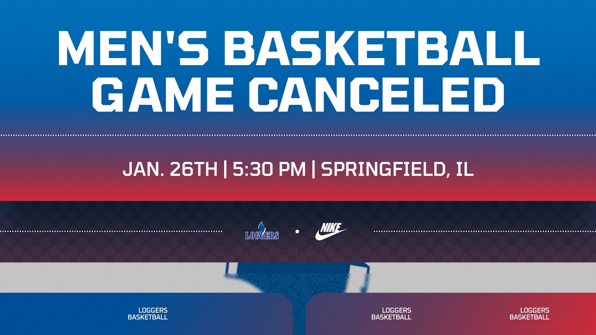 LLCC men's basketball game canceled on Jan. 26th.