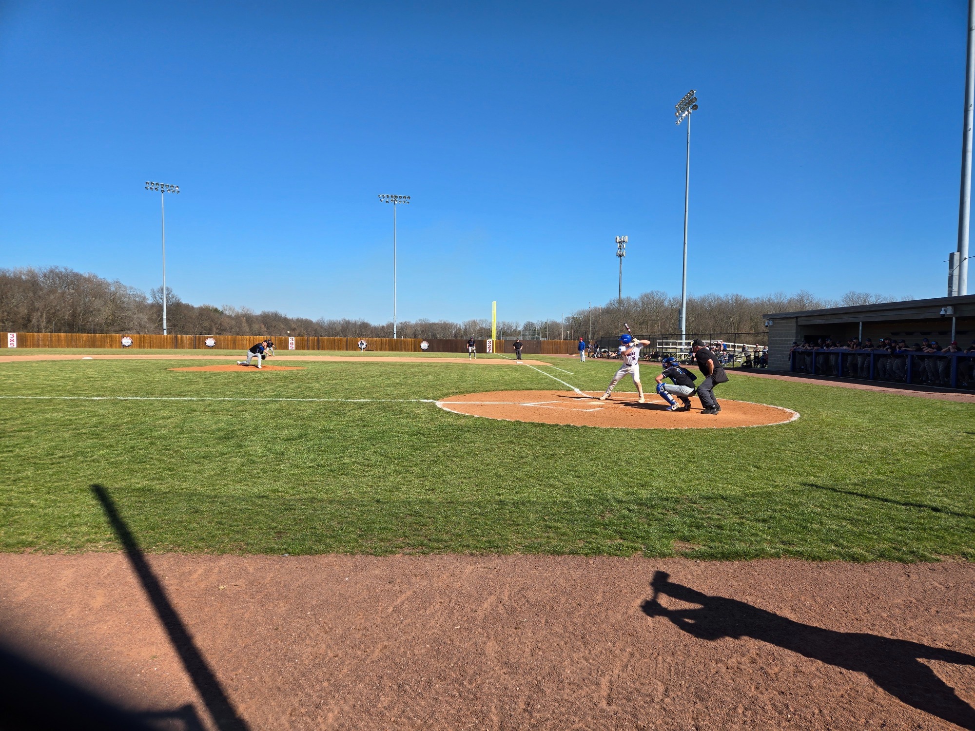 LLCC baseball player hitting.