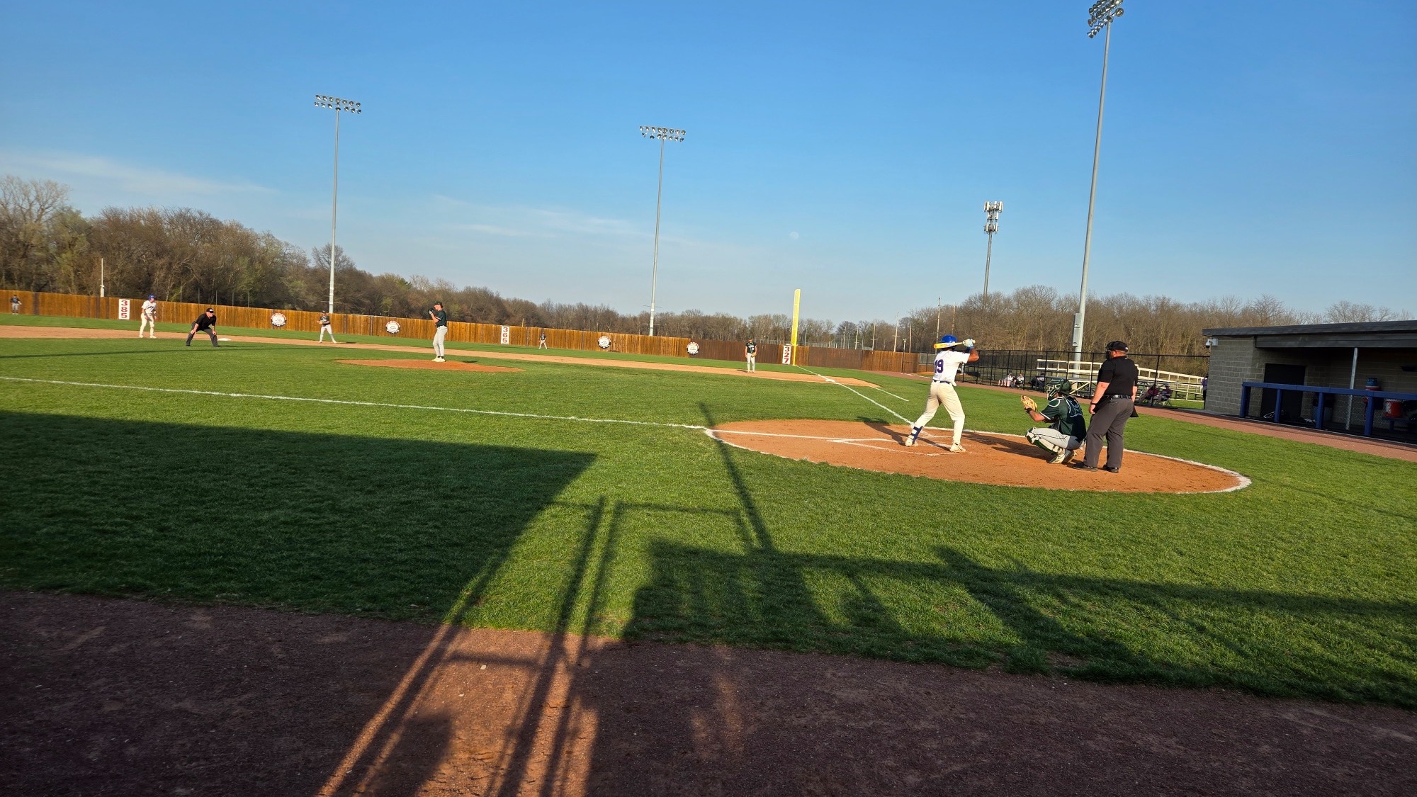 LLCC baseball team playing baseball.