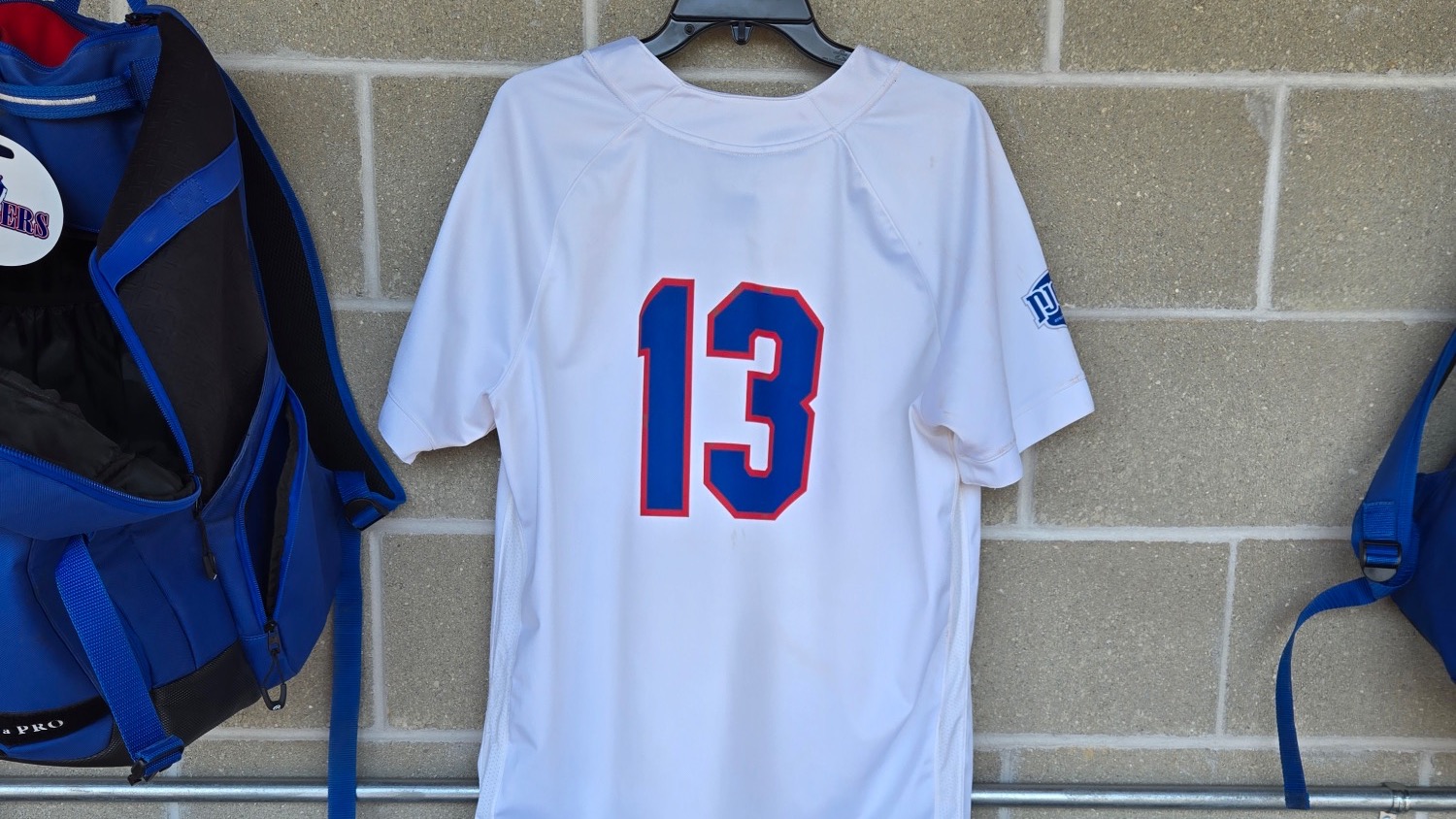 Number 13 jersey hanging up.