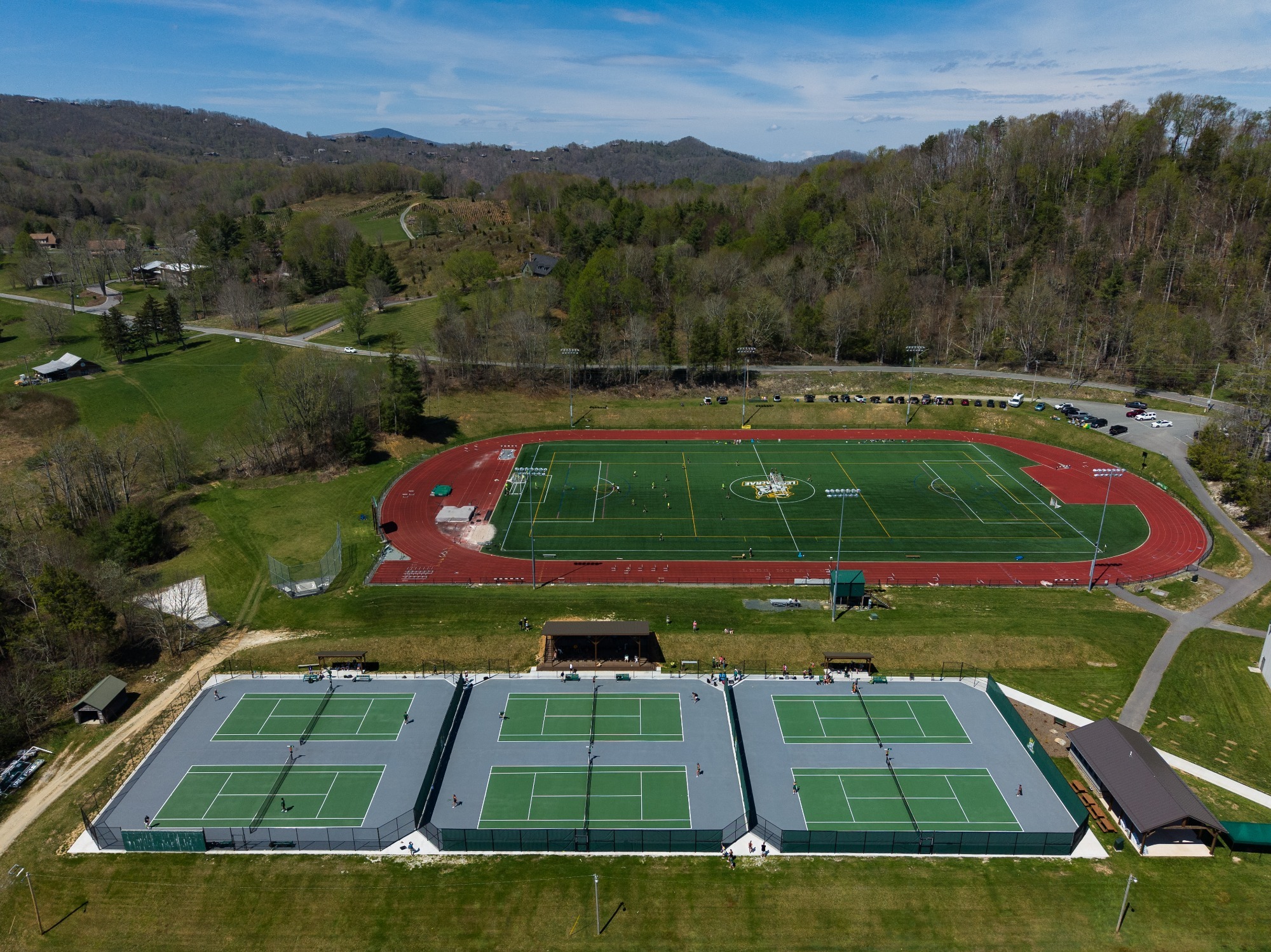 The Lees-McRae College community came together to celebrate a naming dedication for the Talbert-Morrill Family Pavillion as part of the Alumni Soccer Weekend on April 18, 2026.  PHOTO BY: BRADLEY PEARCE/LMC