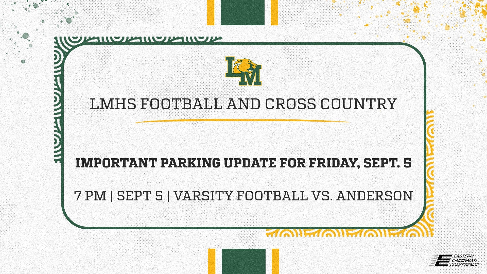 Parking Notice for Friday, Sept. 5
