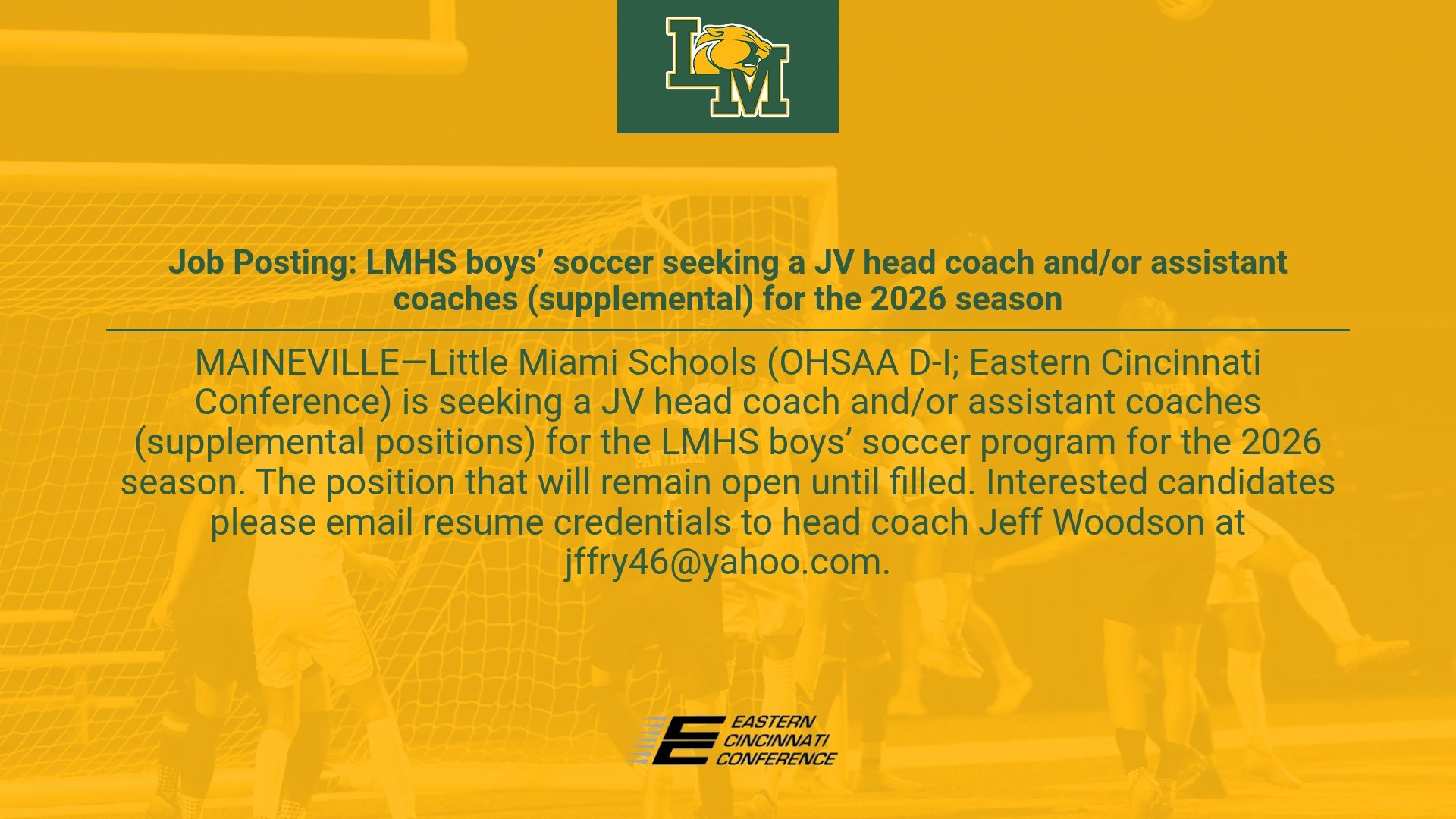 2026 LMHS Boys Soccer Assistants Posting