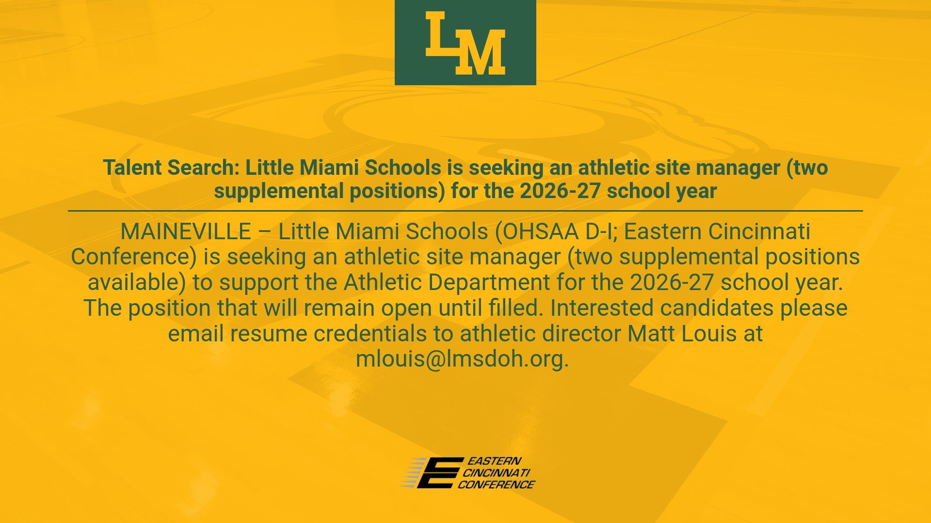 2026-27 Site Manager Posting