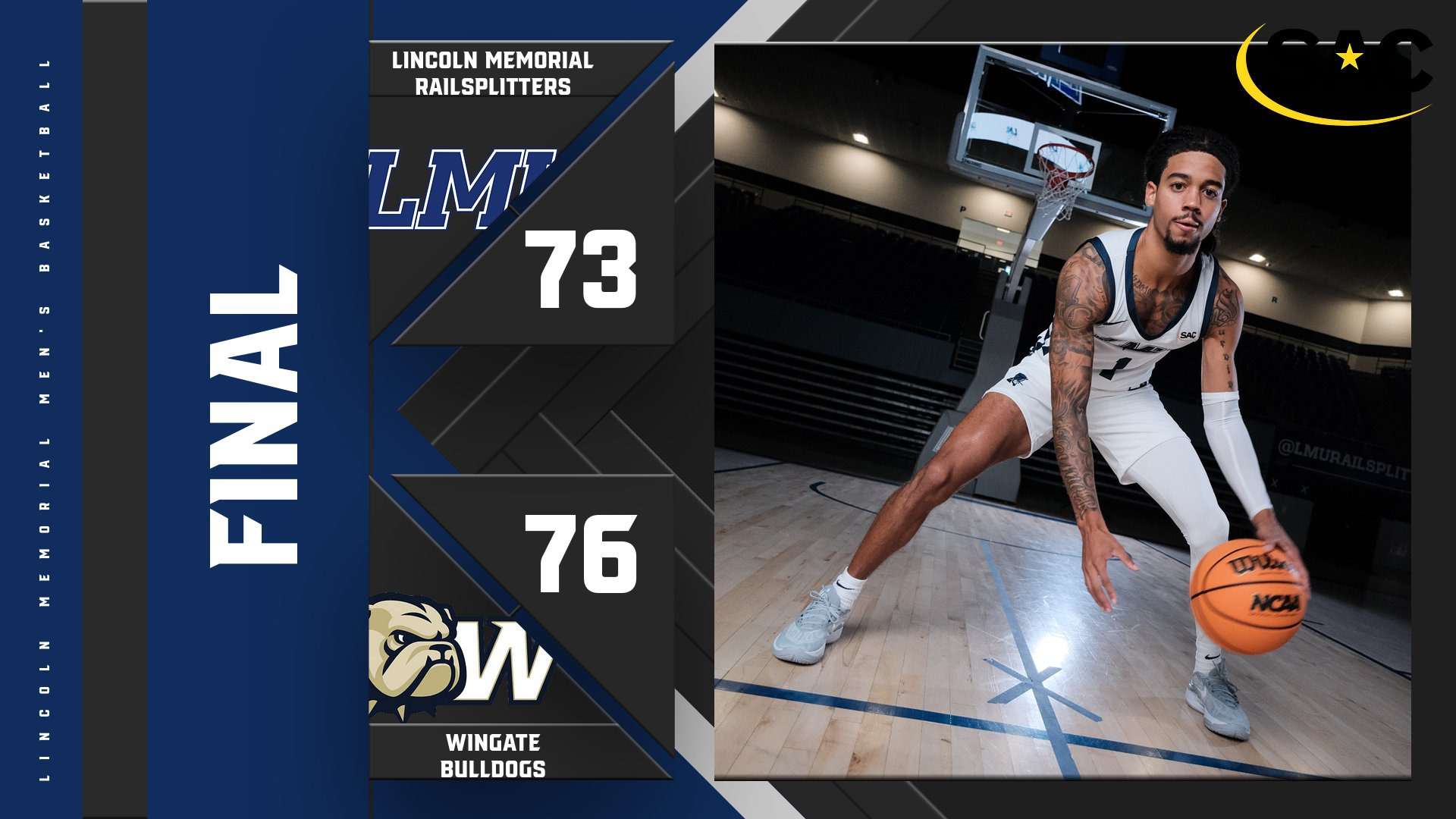 Men's basketball moves to 11 in conference play with loss at Wingate
