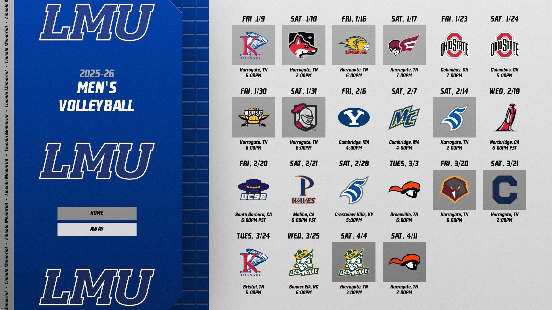 MVB Schedule Release 