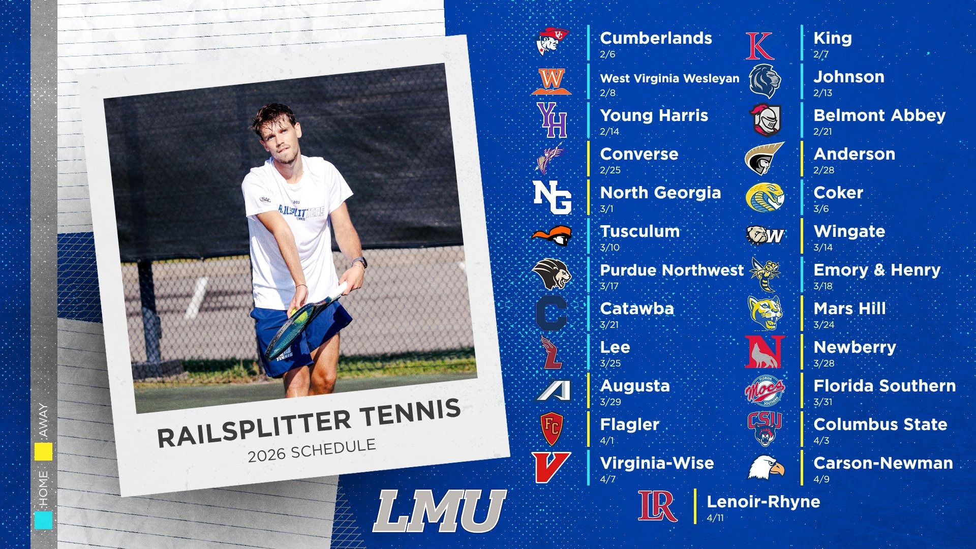 Men's Tennis 2026 Schedule