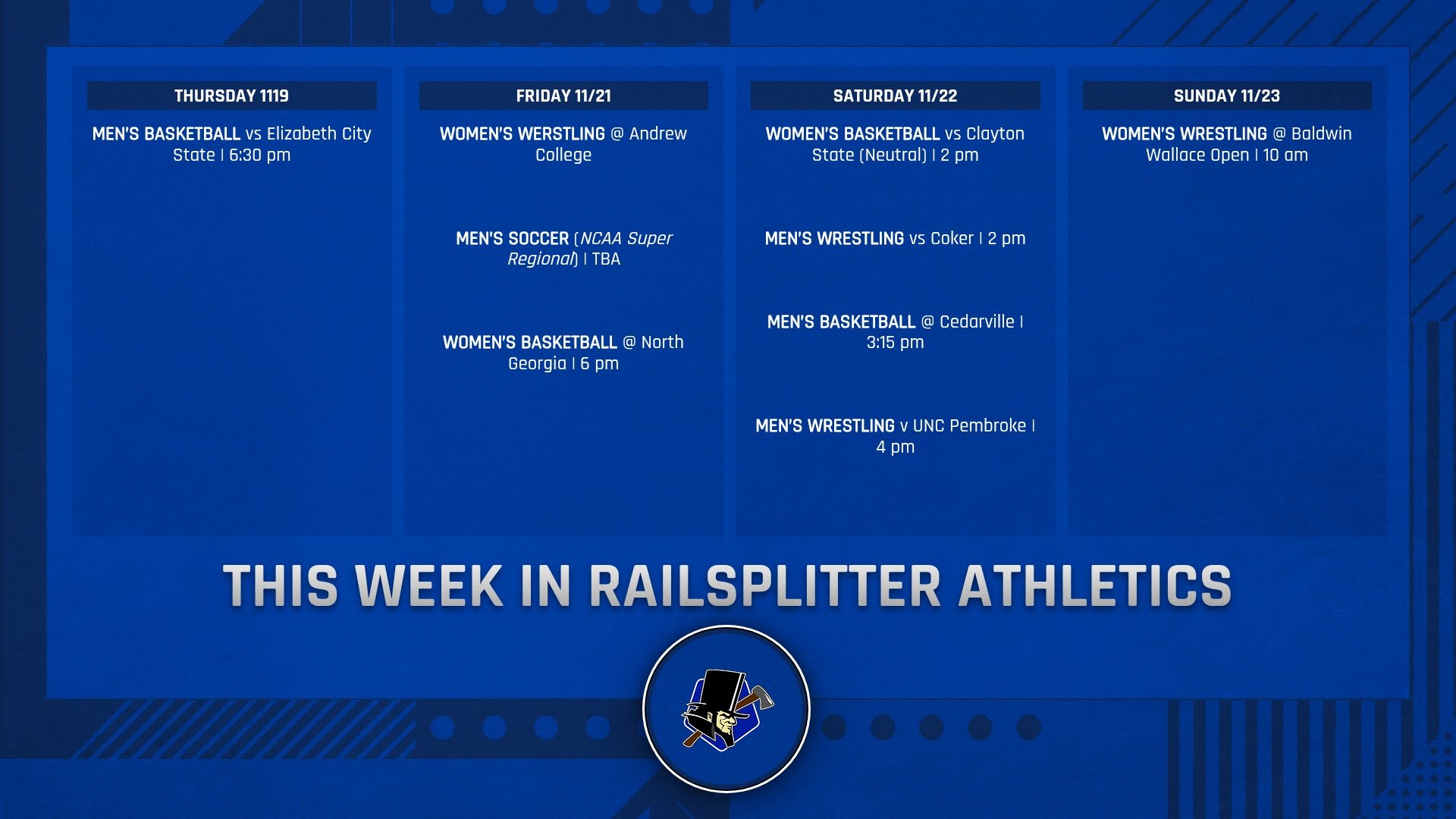 This Week In Railsplitter Athletics | Nov 17-23