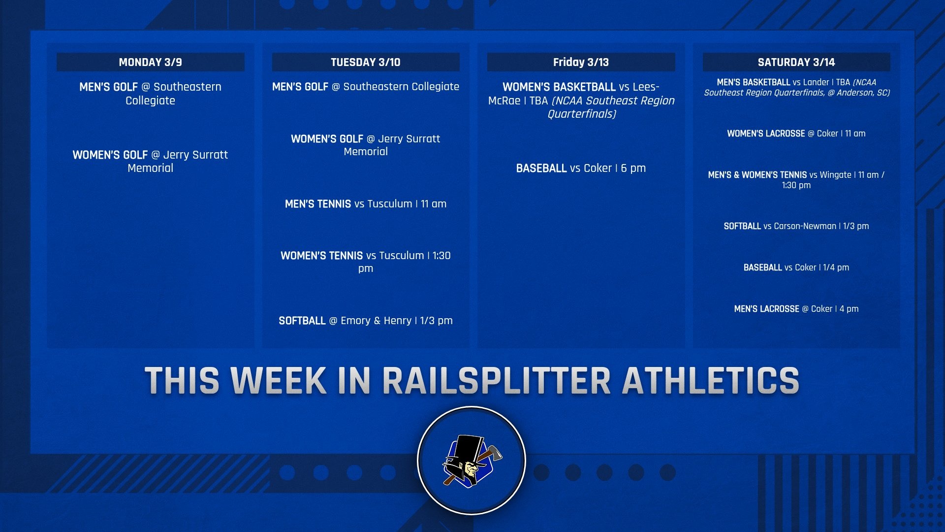 This Week In Railsplitter Athletics | March 9-15 2026 update