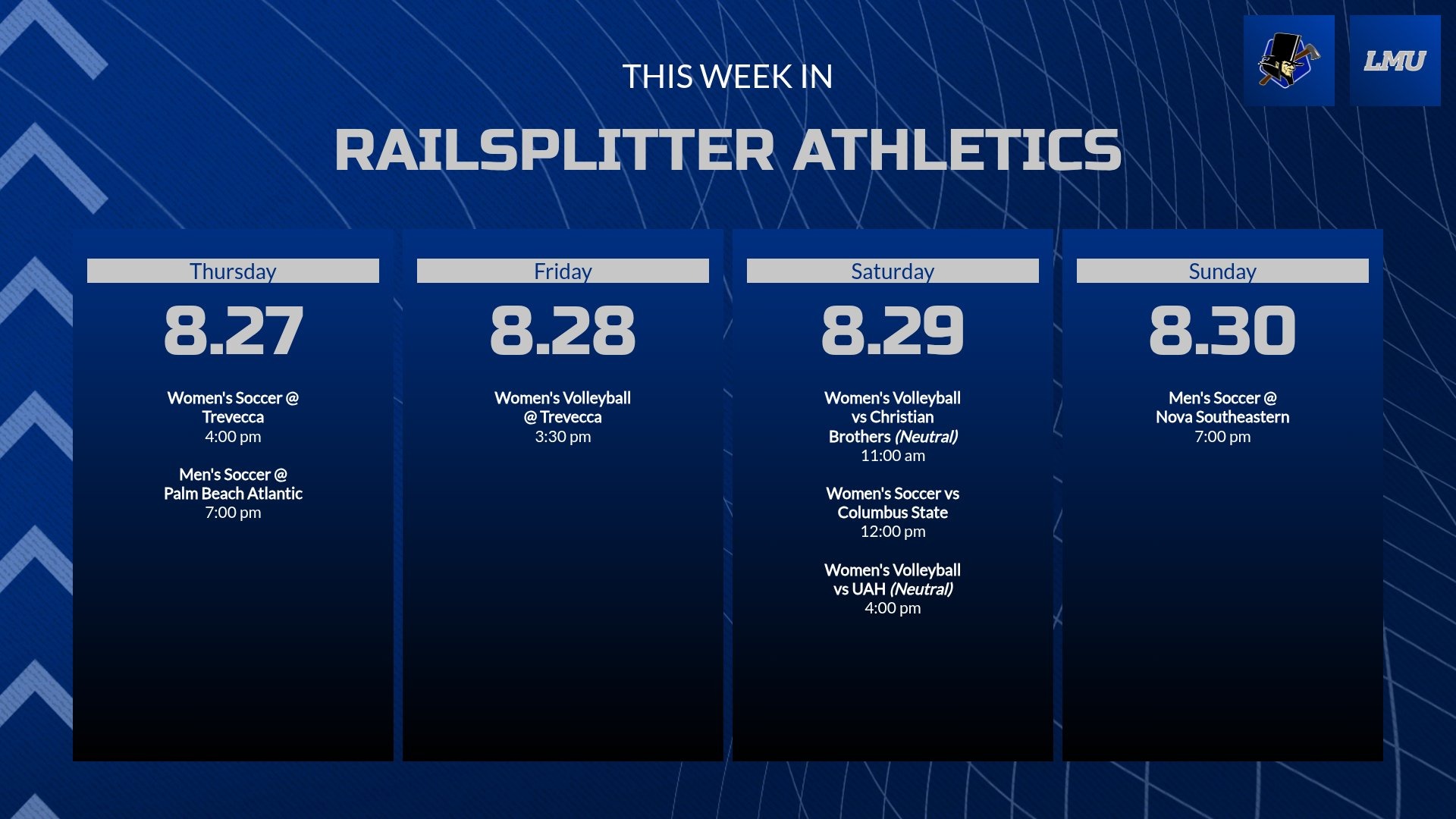 this week in railsplitter athletics aug 24-30 2026