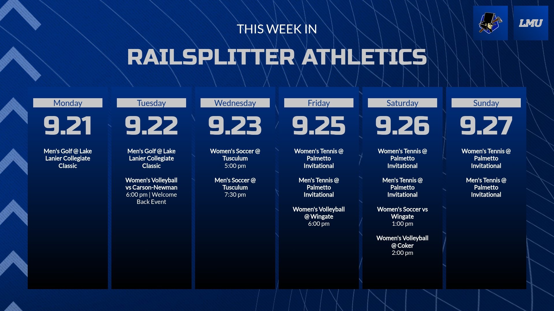 this week in railsplitter athletics sept 21-27 2026